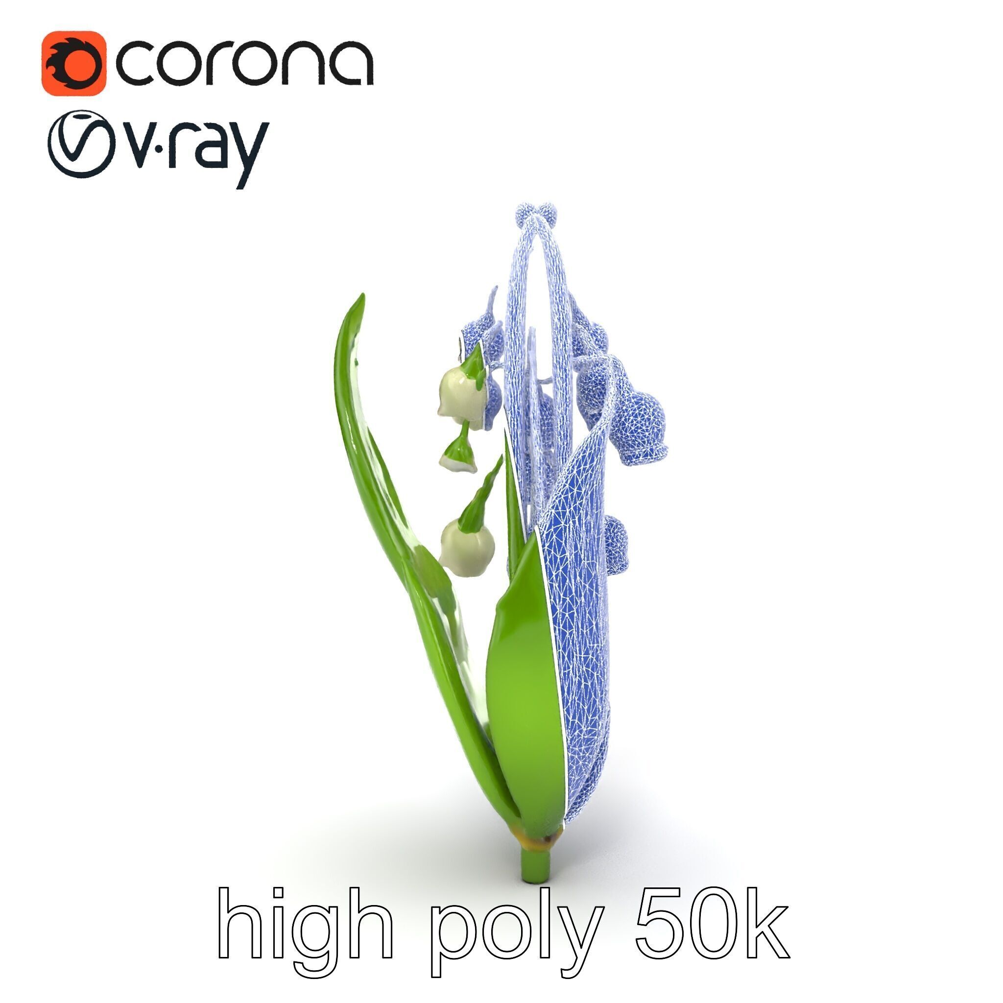 Lily of the Valley Nature-Inspired Realistic Floral model pack Low-poly 3D model_16
