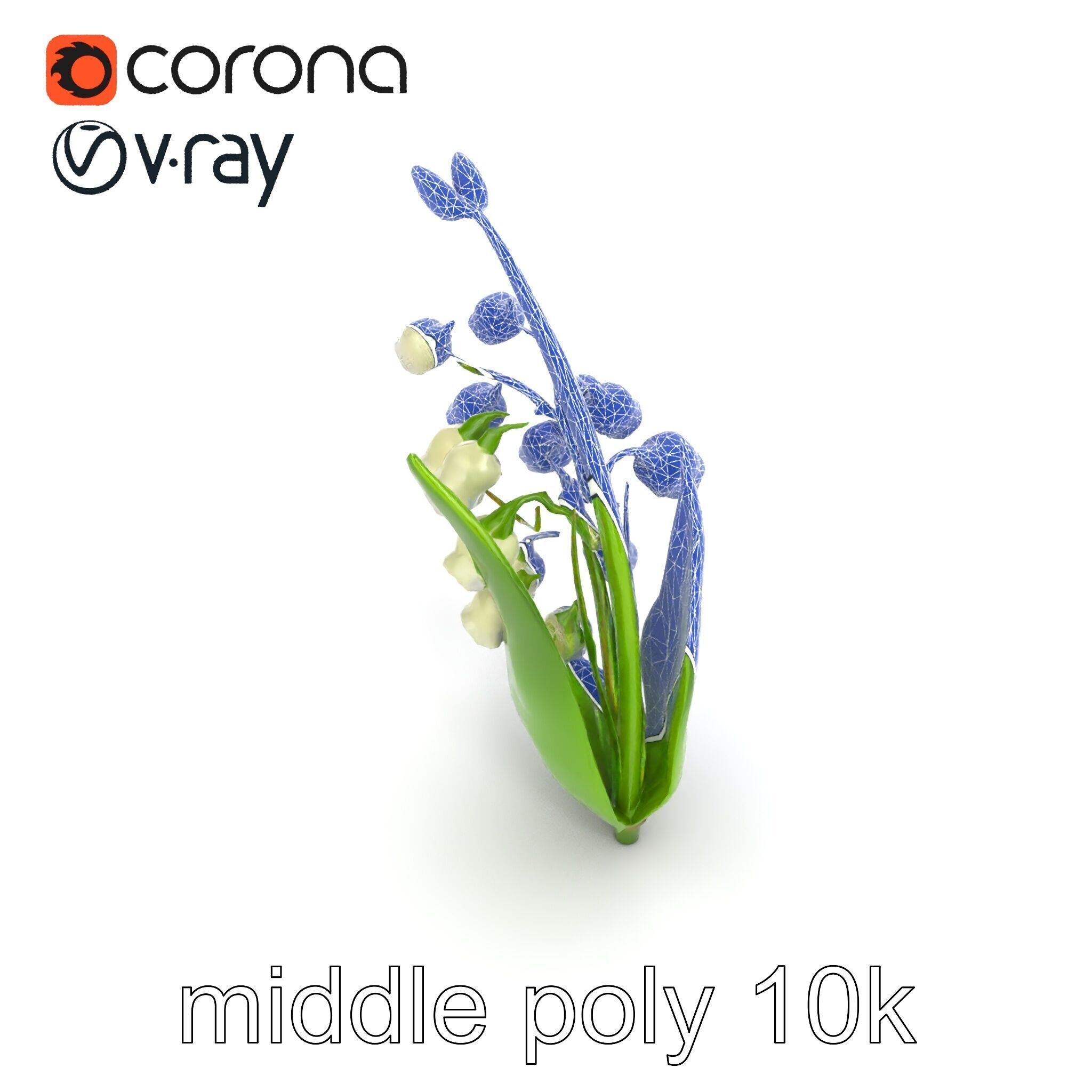 Lily of the Valley Nature-Inspired Realistic Floral model pack Low-poly 3D model_12
