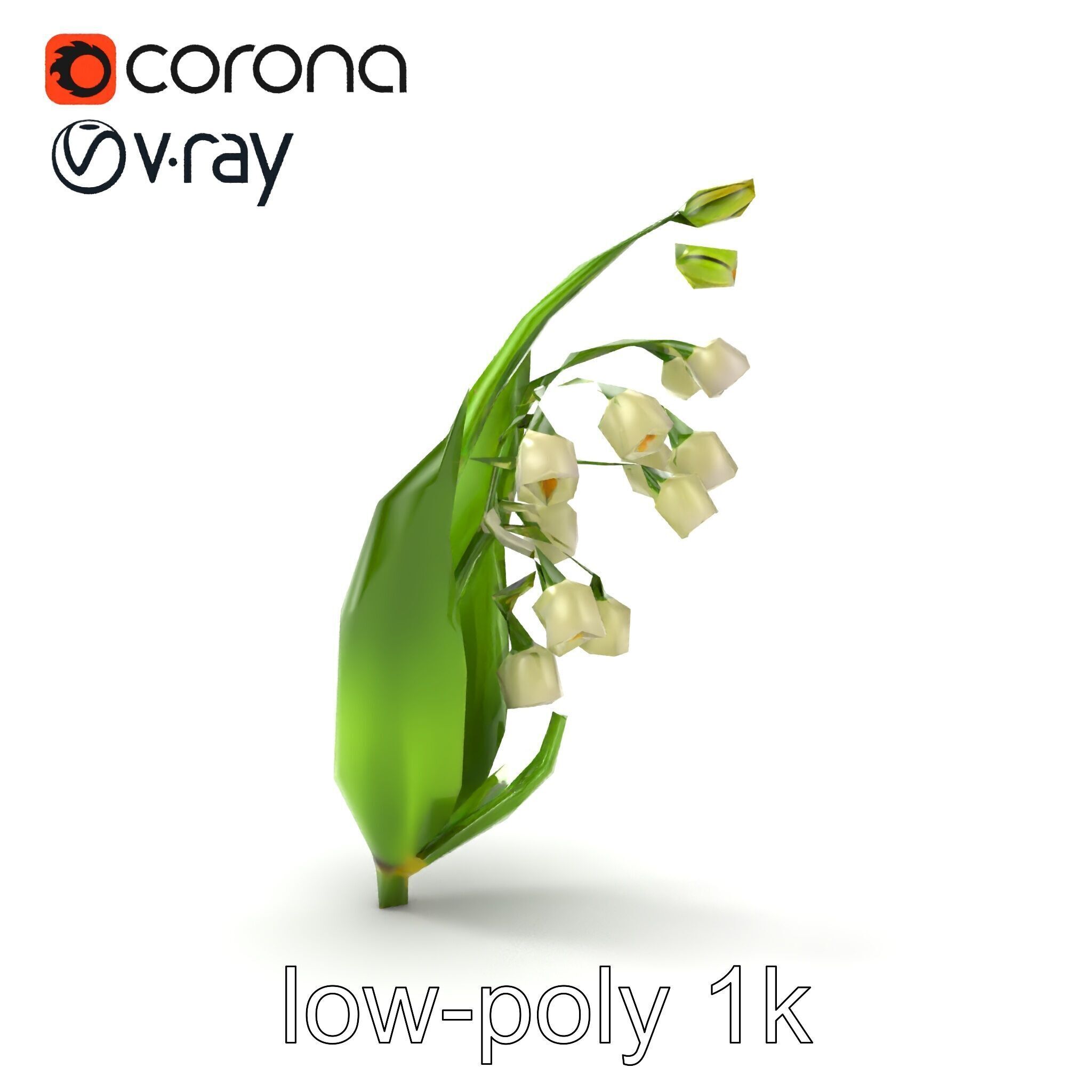 Lily of the Valley Nature-Inspired Realistic Floral model pack Low-poly 3D model_15