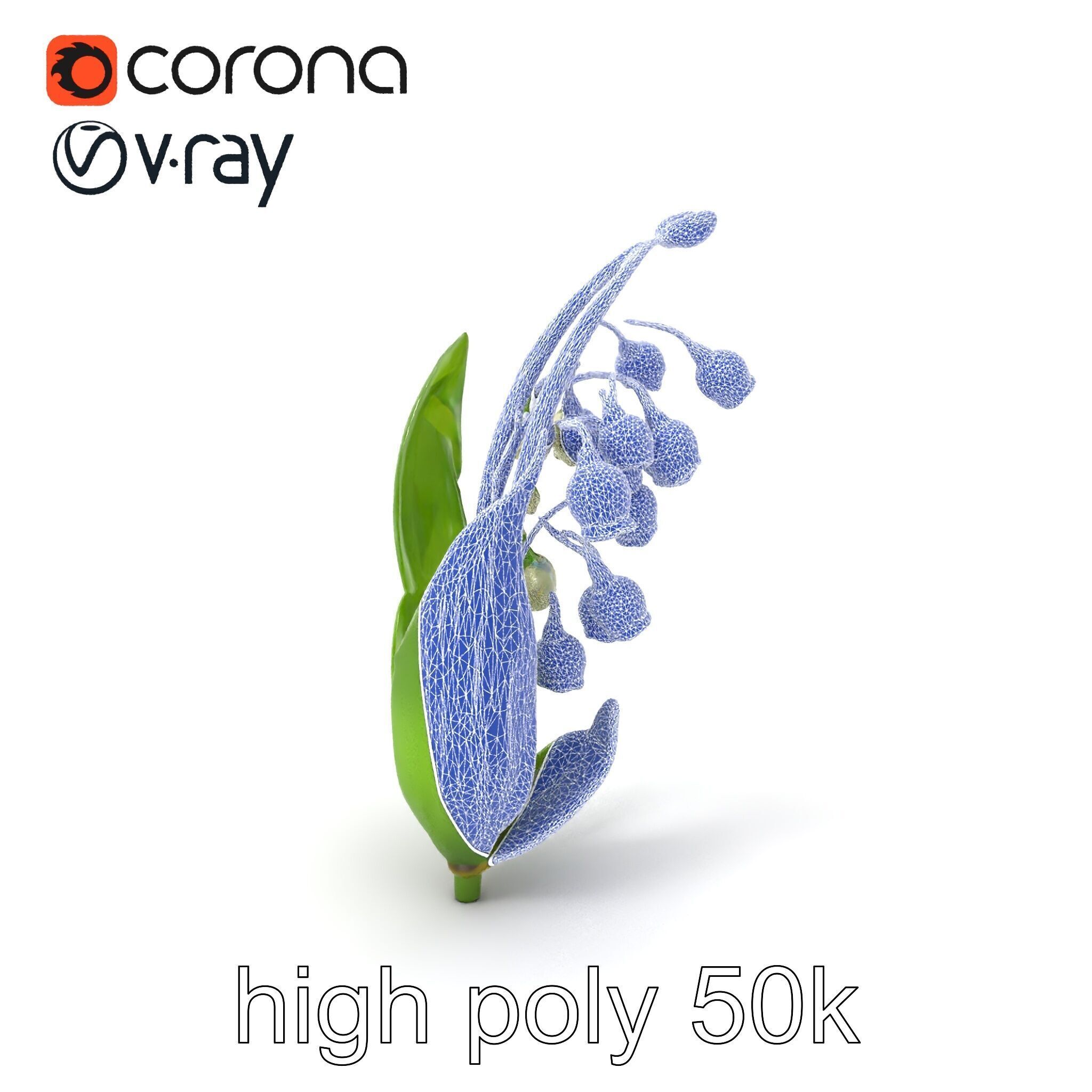 Lily of the Valley Nature-Inspired Realistic Floral model pack Low-poly 3D model_10