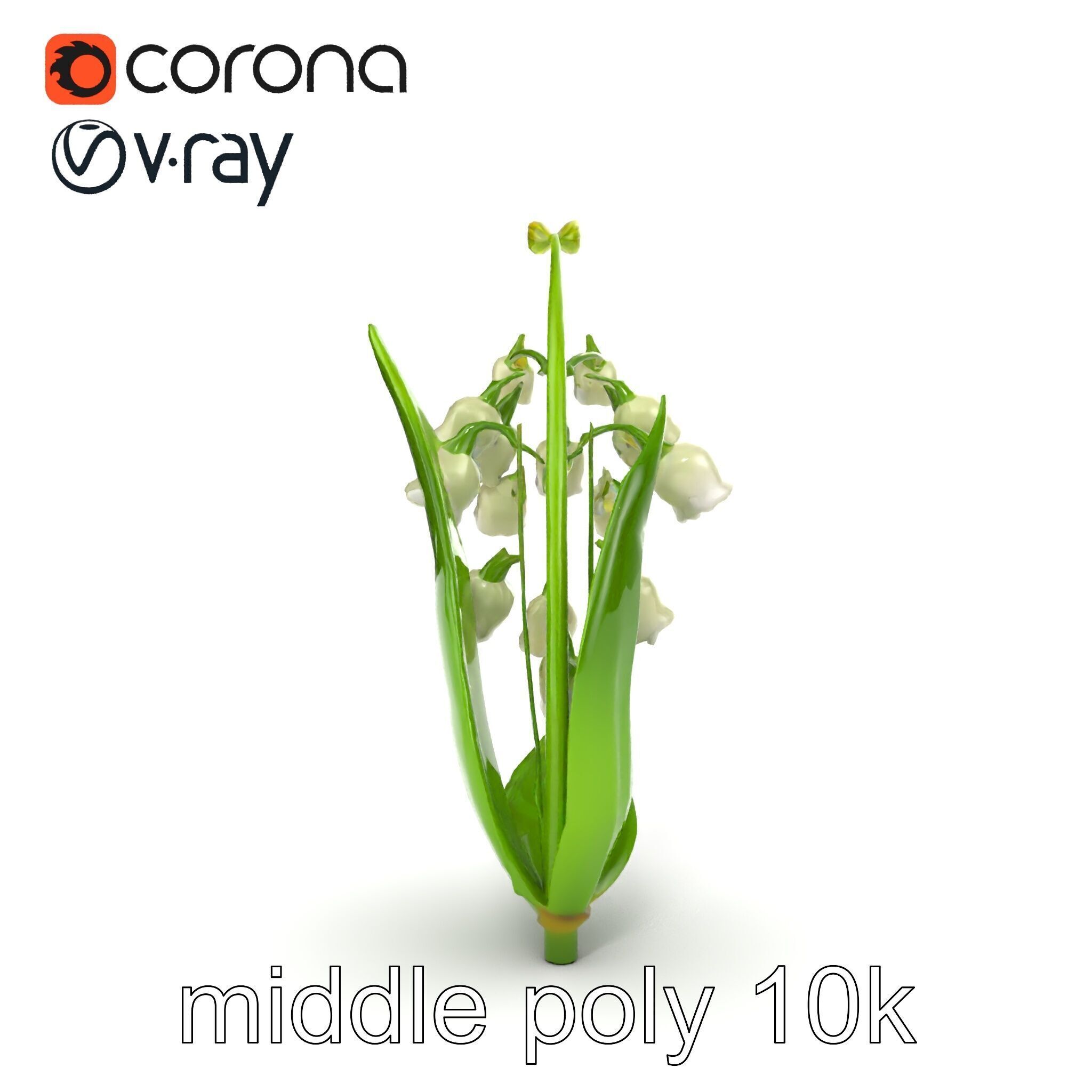 Lily of the Valley Nature-Inspired Realistic Floral model pack Low-poly 3D model_20