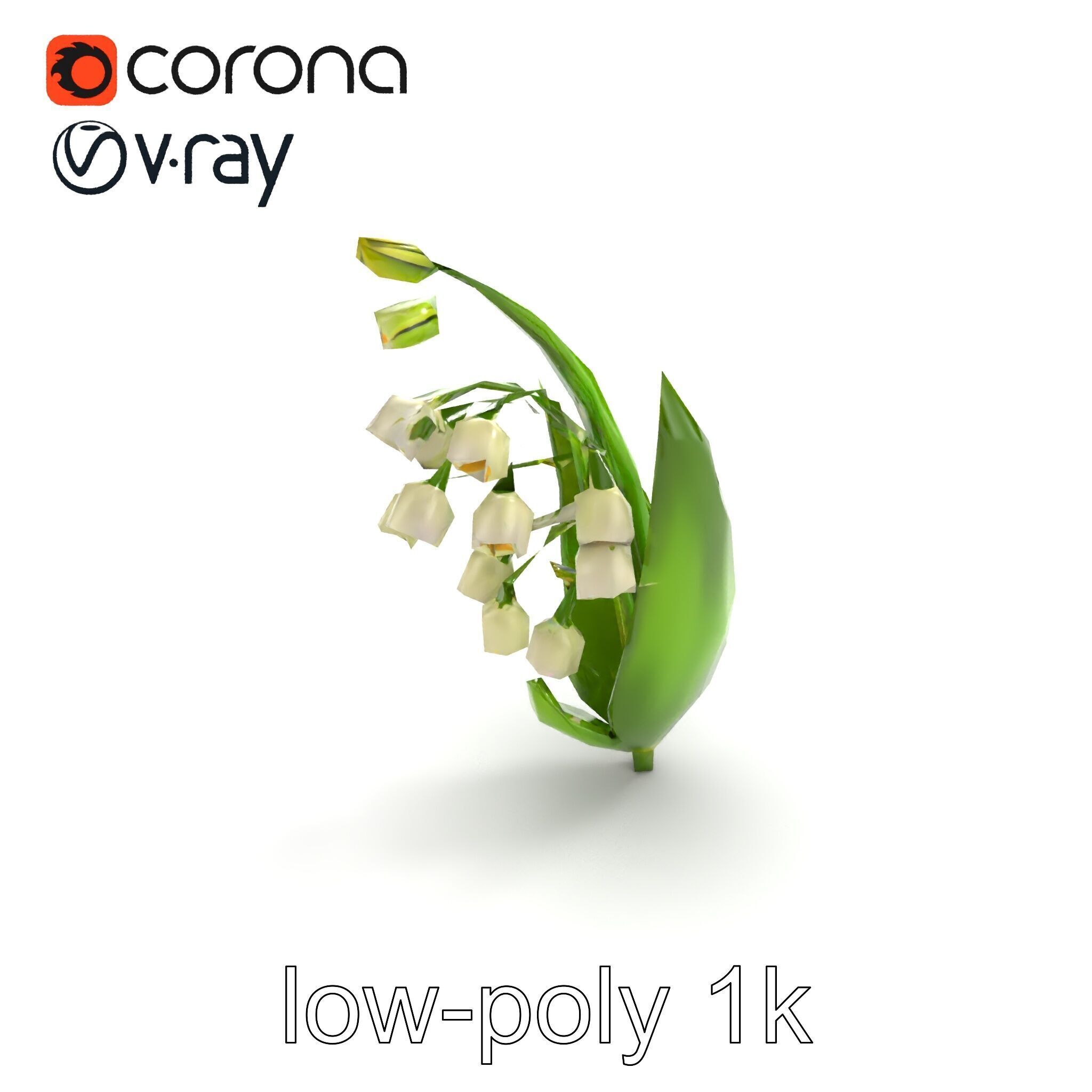 Lily of the Valley Nature-Inspired Realistic Floral model pack Low-poly 3D model_9