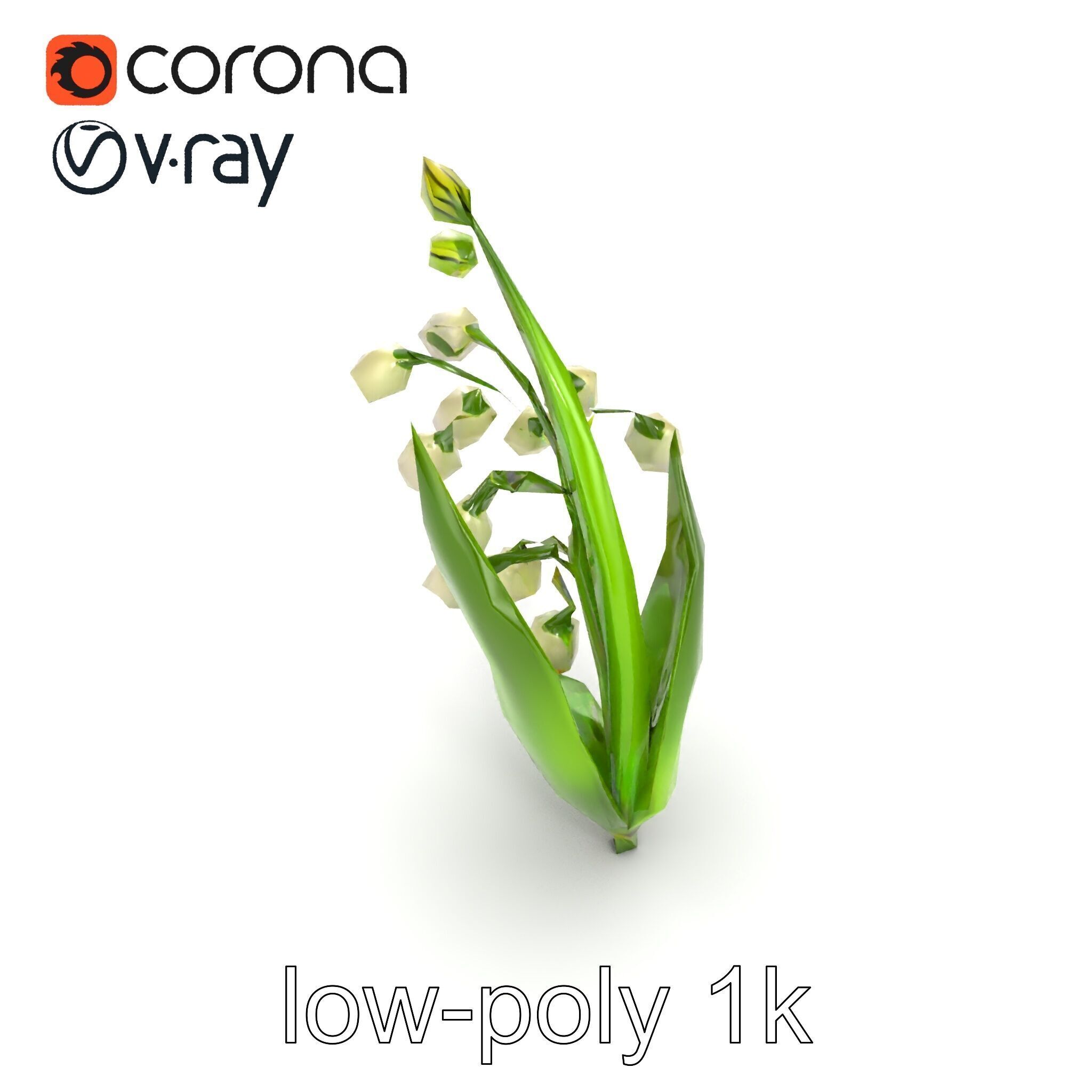 Lily of the Valley Nature-Inspired Realistic Floral model pack Low-poly 3D model_19
