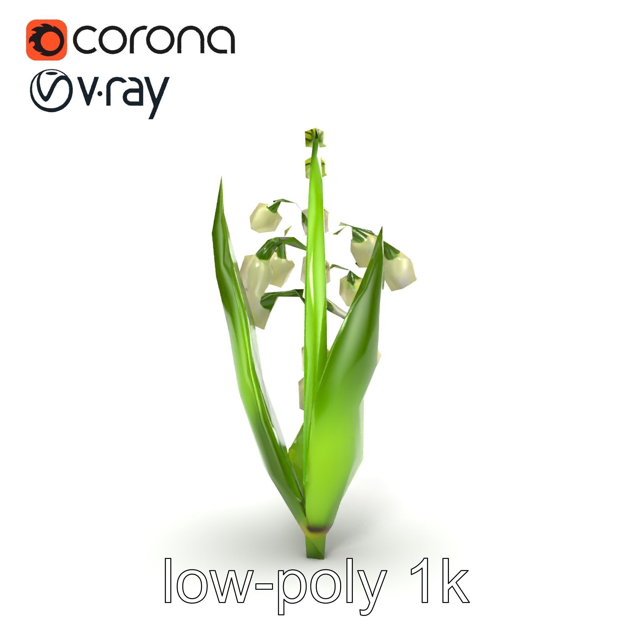 Lily of the Valley Nature-Inspired Realistic Floral model pack Low-poly 3D model_30