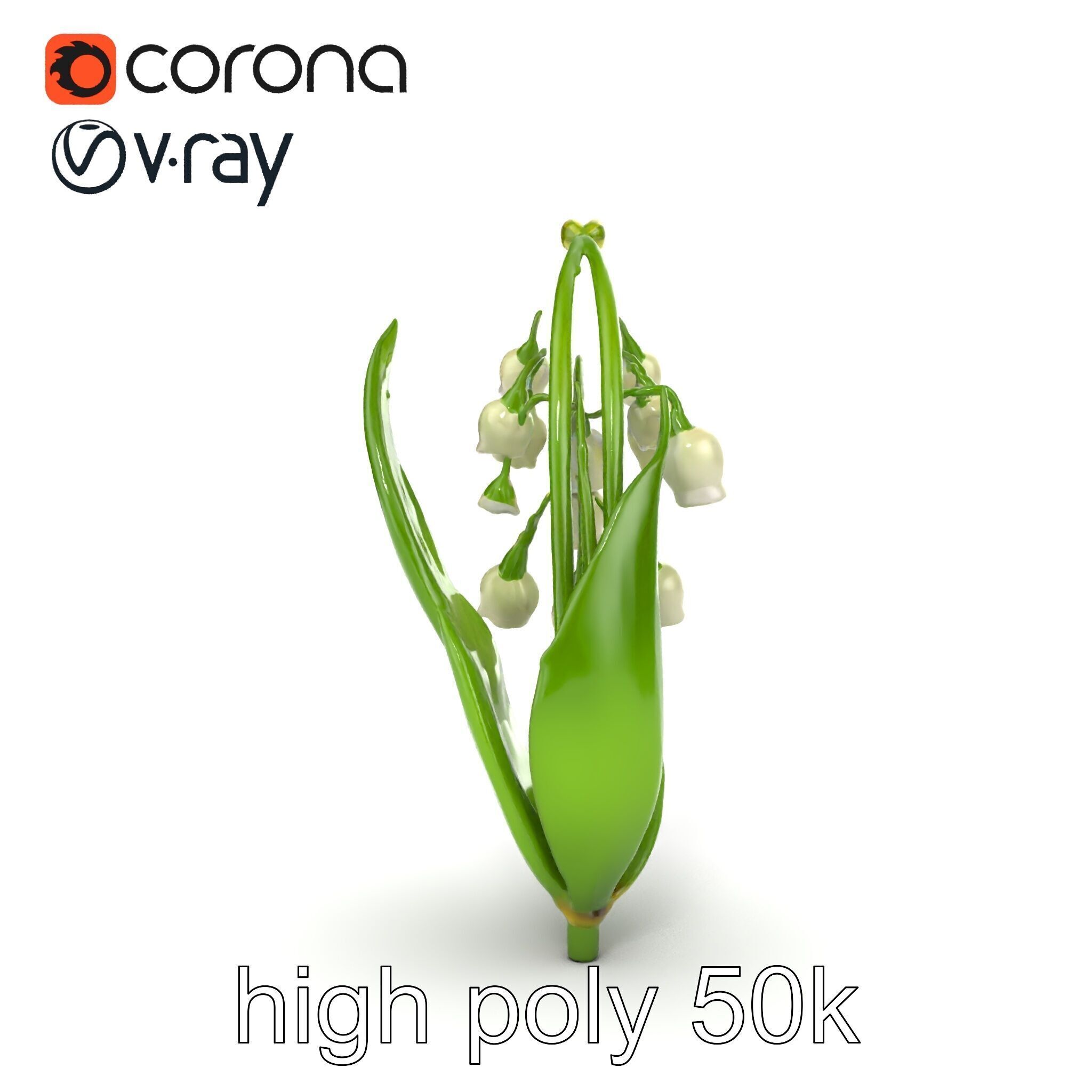 Lily of the Valley Nature-Inspired Realistic Floral model pack Low-poly 3D model_27
