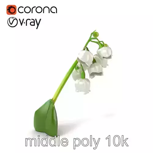 Double Lily of the Valley Detailed Floral Sculpture model pack