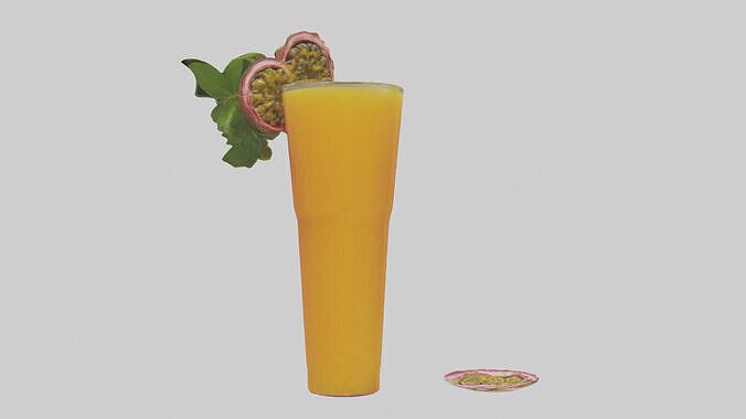 Passion fruit juice model Low-poly 3D model 3