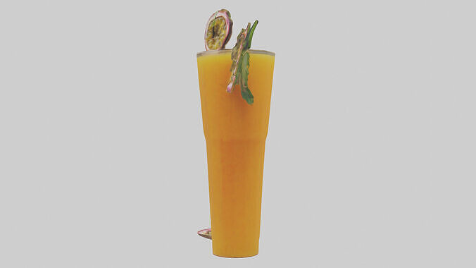Passion fruit juice model Low-poly 3D model 2