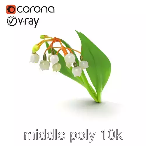 Alpine Lily of the Valley Flower Sculpture model pack