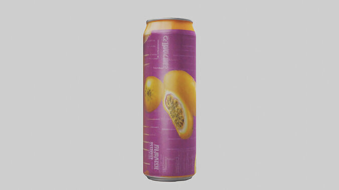 Passion fruit soda model Low-poly 3D model 2