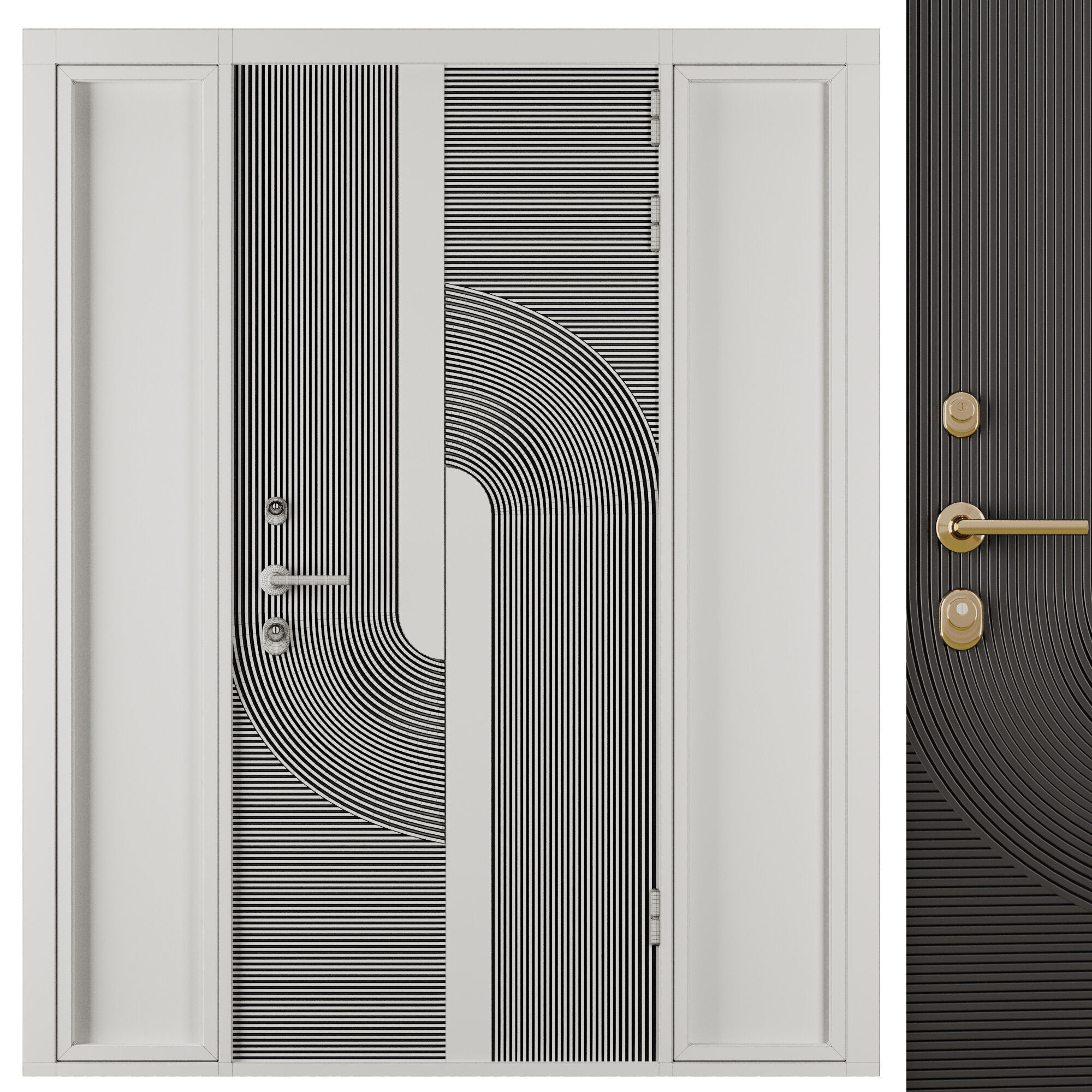 Entrance door set31 3D model_2