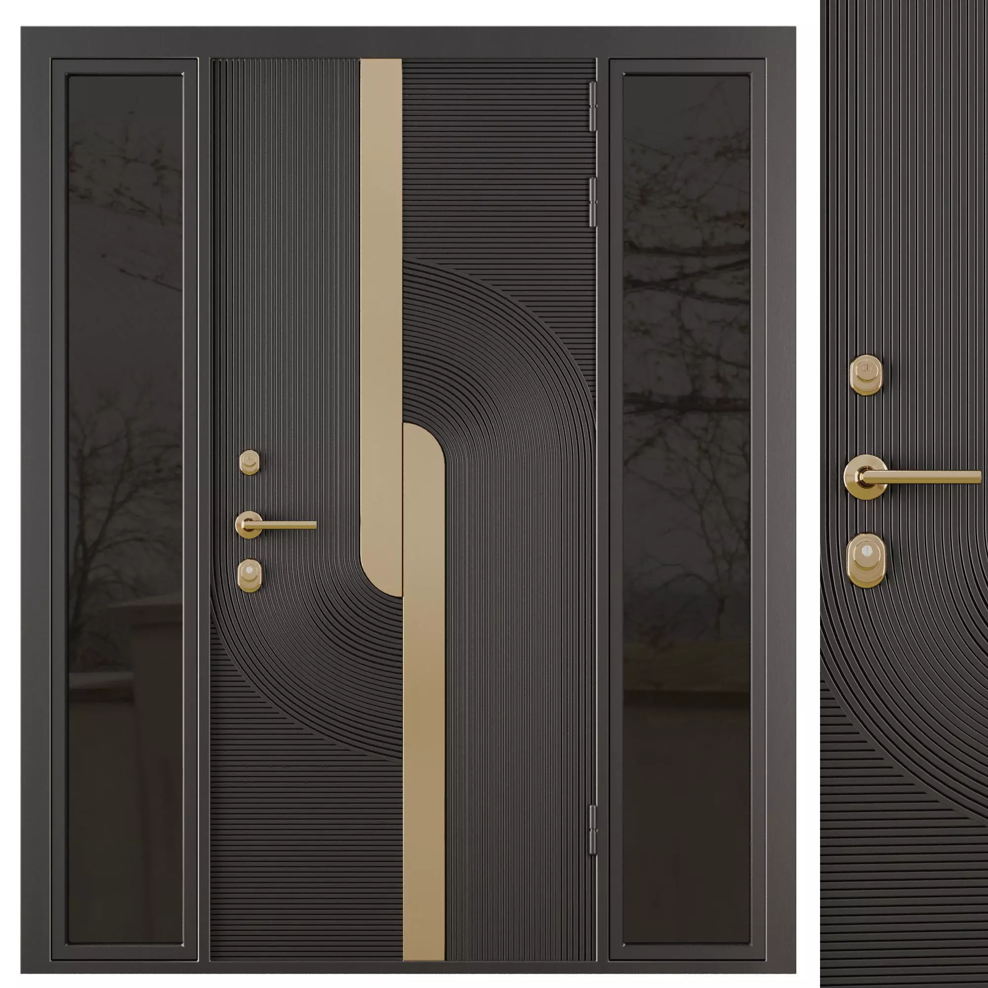 Entrance door set31 3D model_0