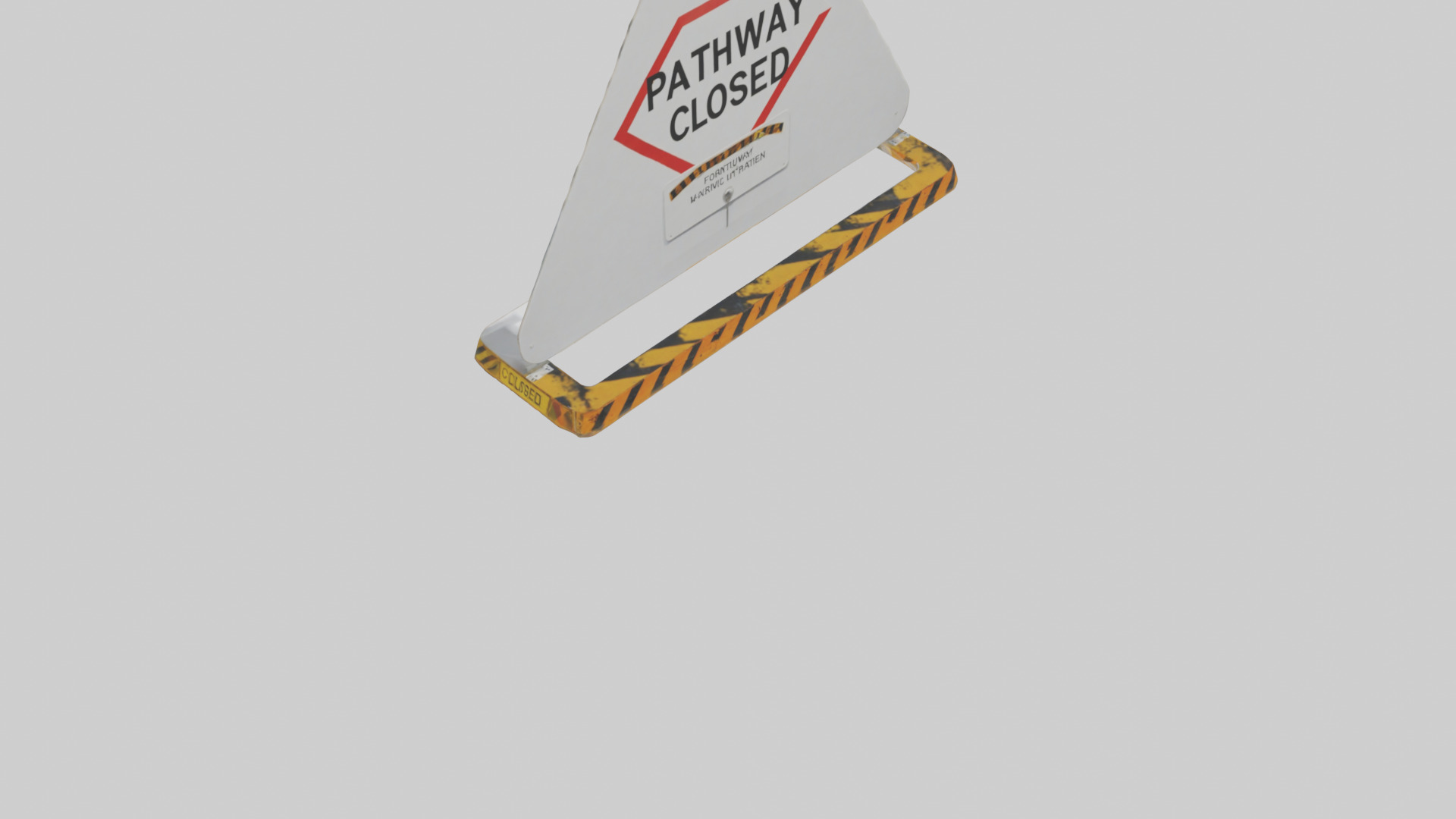 Pathway Closed Warning Sign model Low-poly 3D model_6