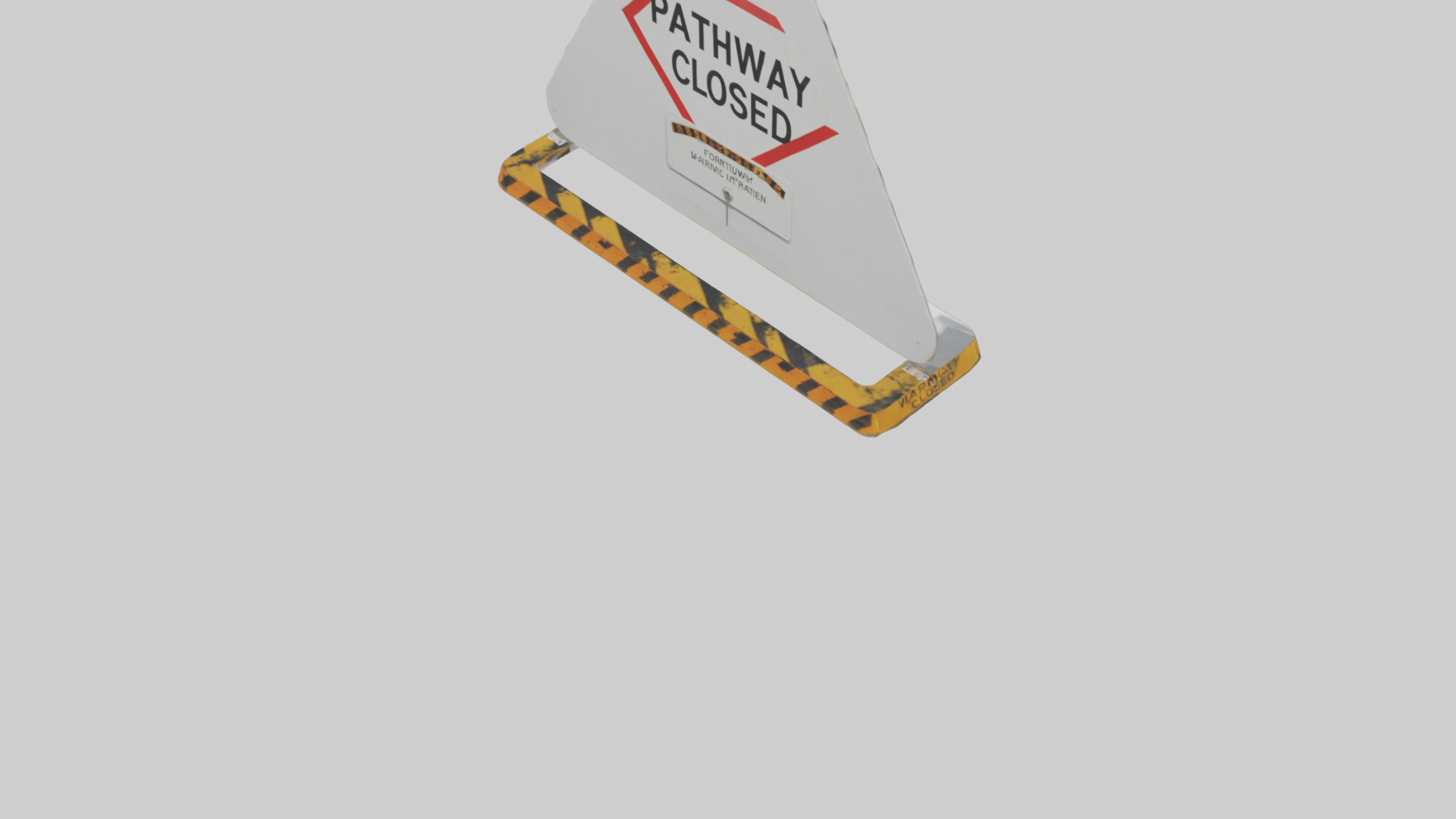 Pathway Closed Warning Sign model Low-poly 3D model_5