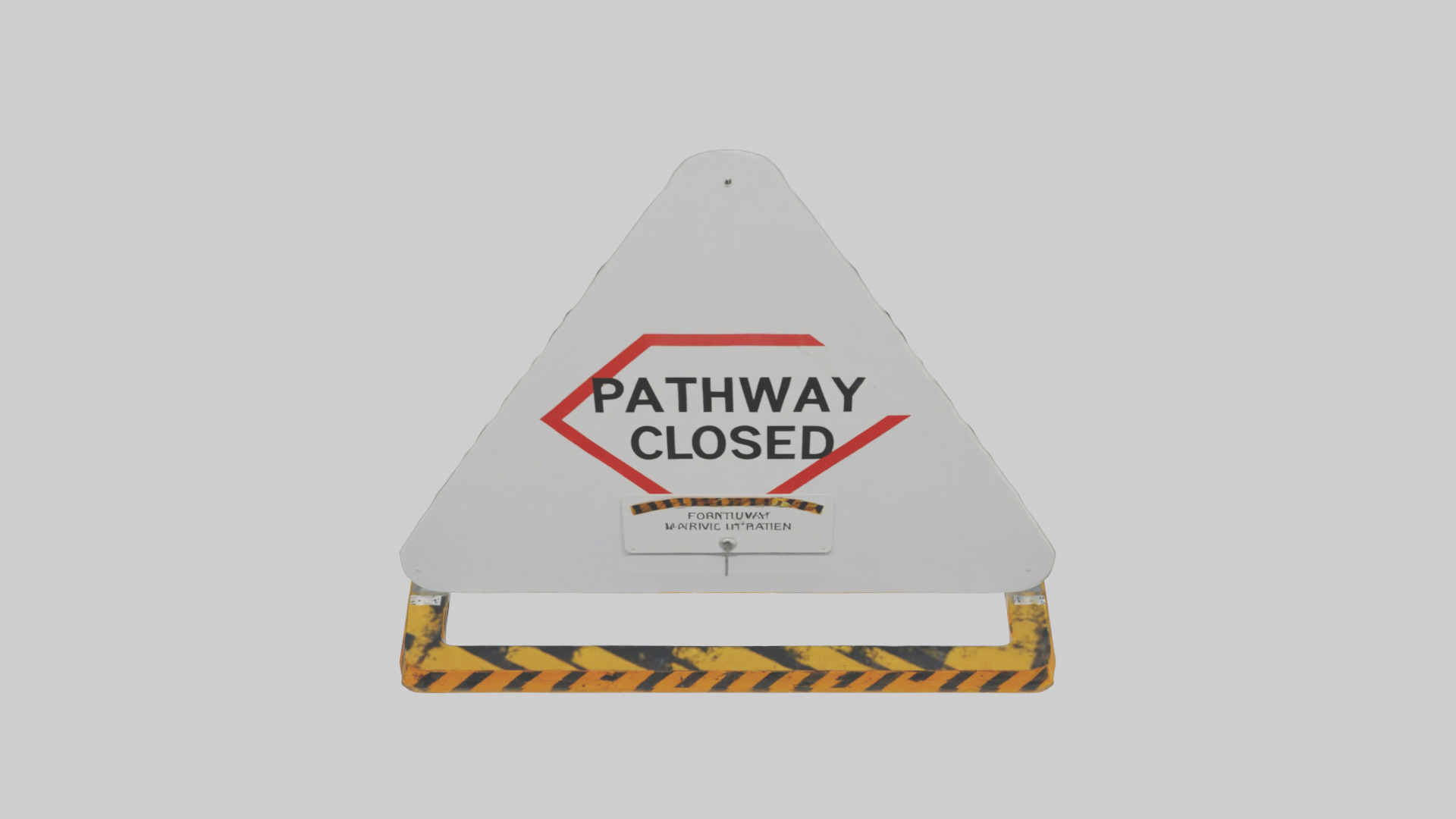 Pathway Closed Warning Sign model Low-poly 3D model_16