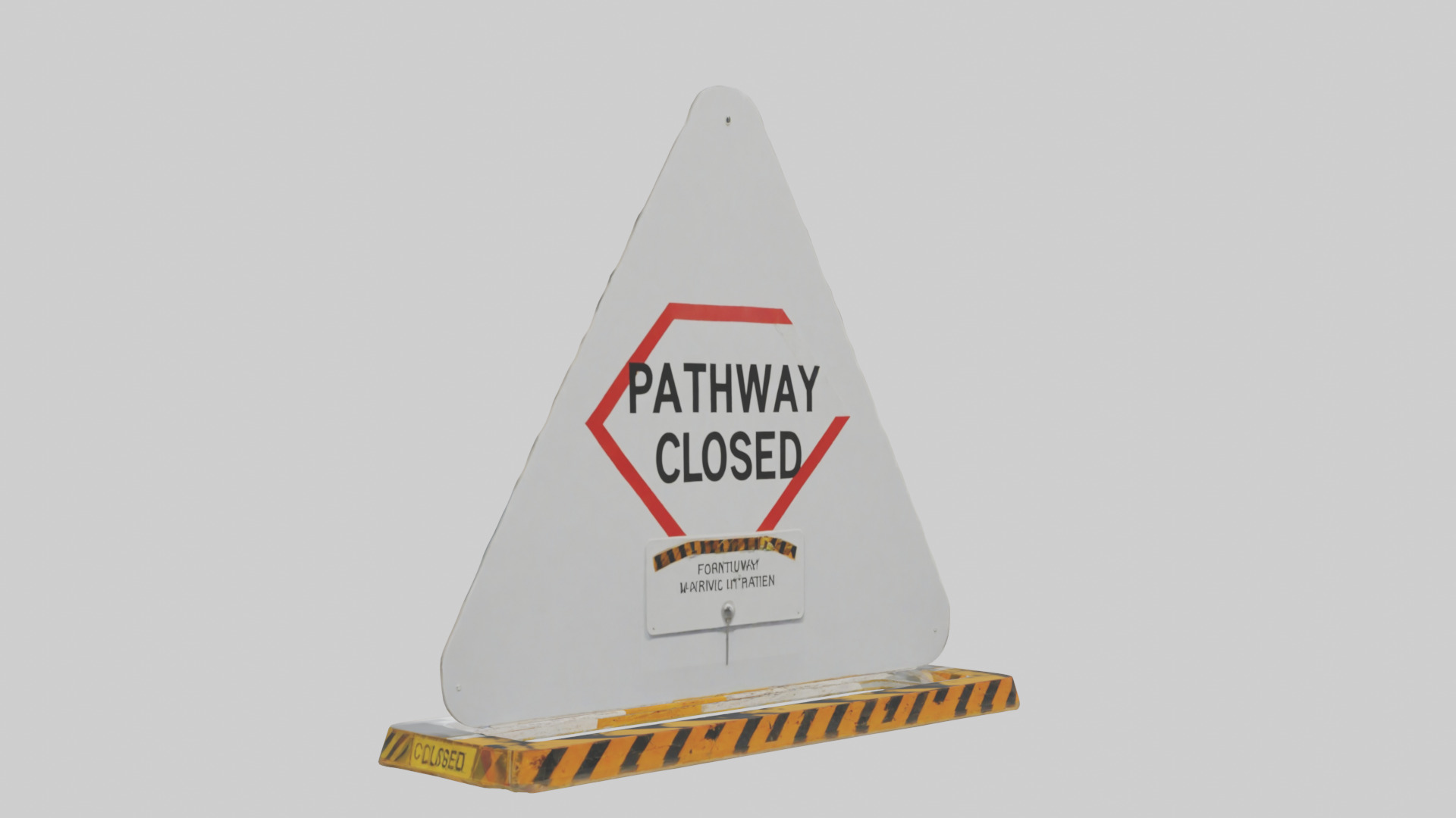 Pathway Closed Warning Sign model Low-poly 3D model_7