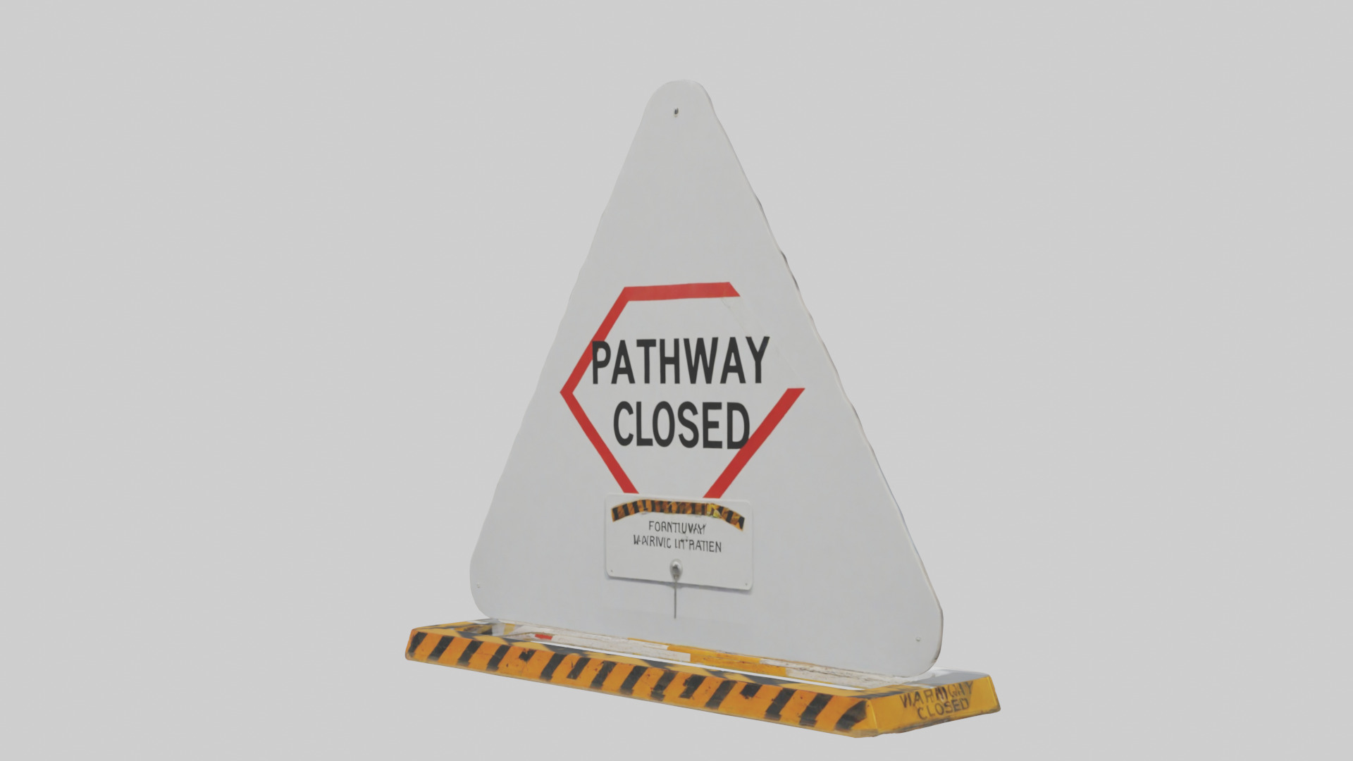 Pathway Closed Warning Sign model Low-poly 3D model_10