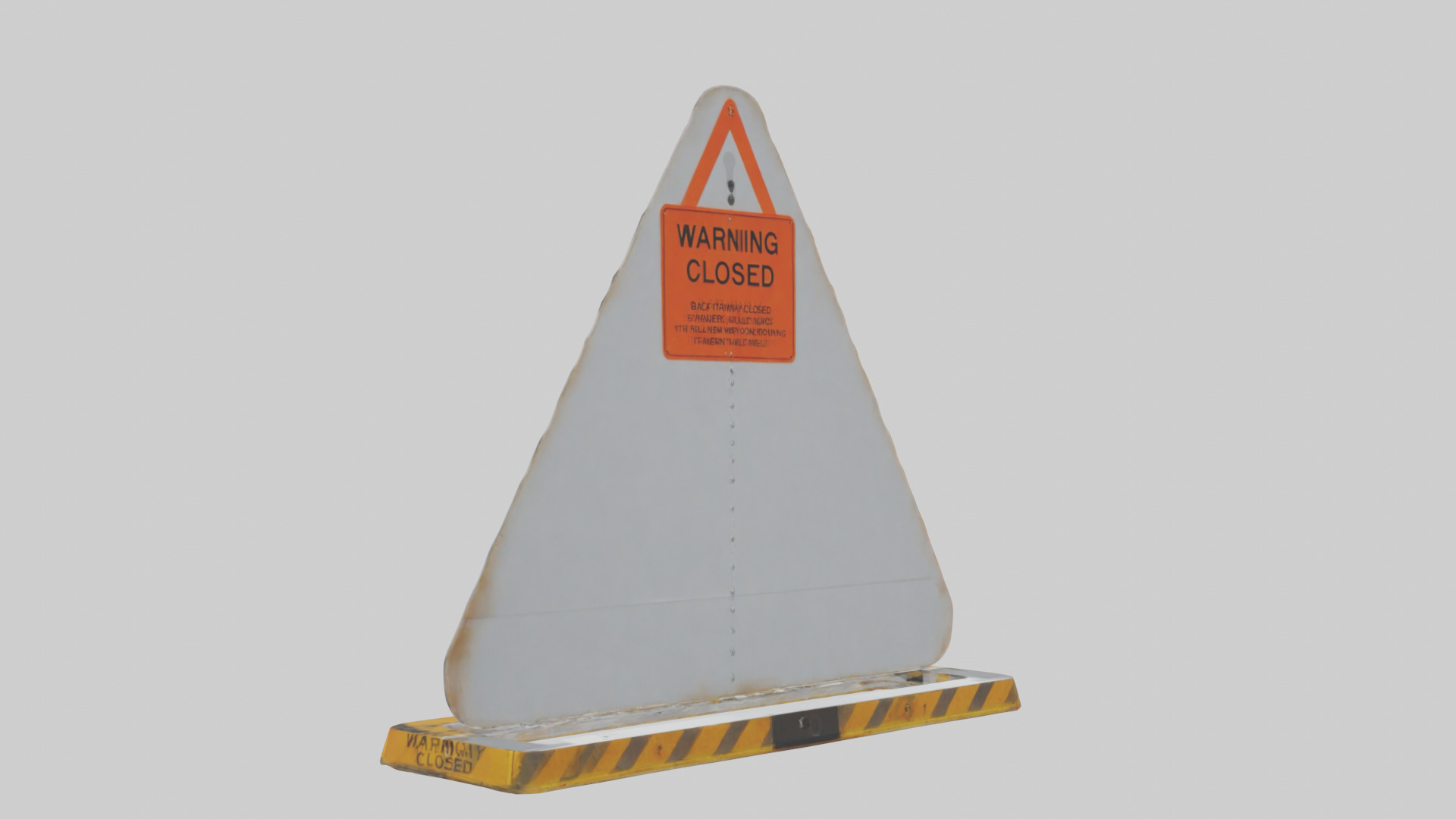 Pathway Closed Warning Sign model Low-poly 3D model_1