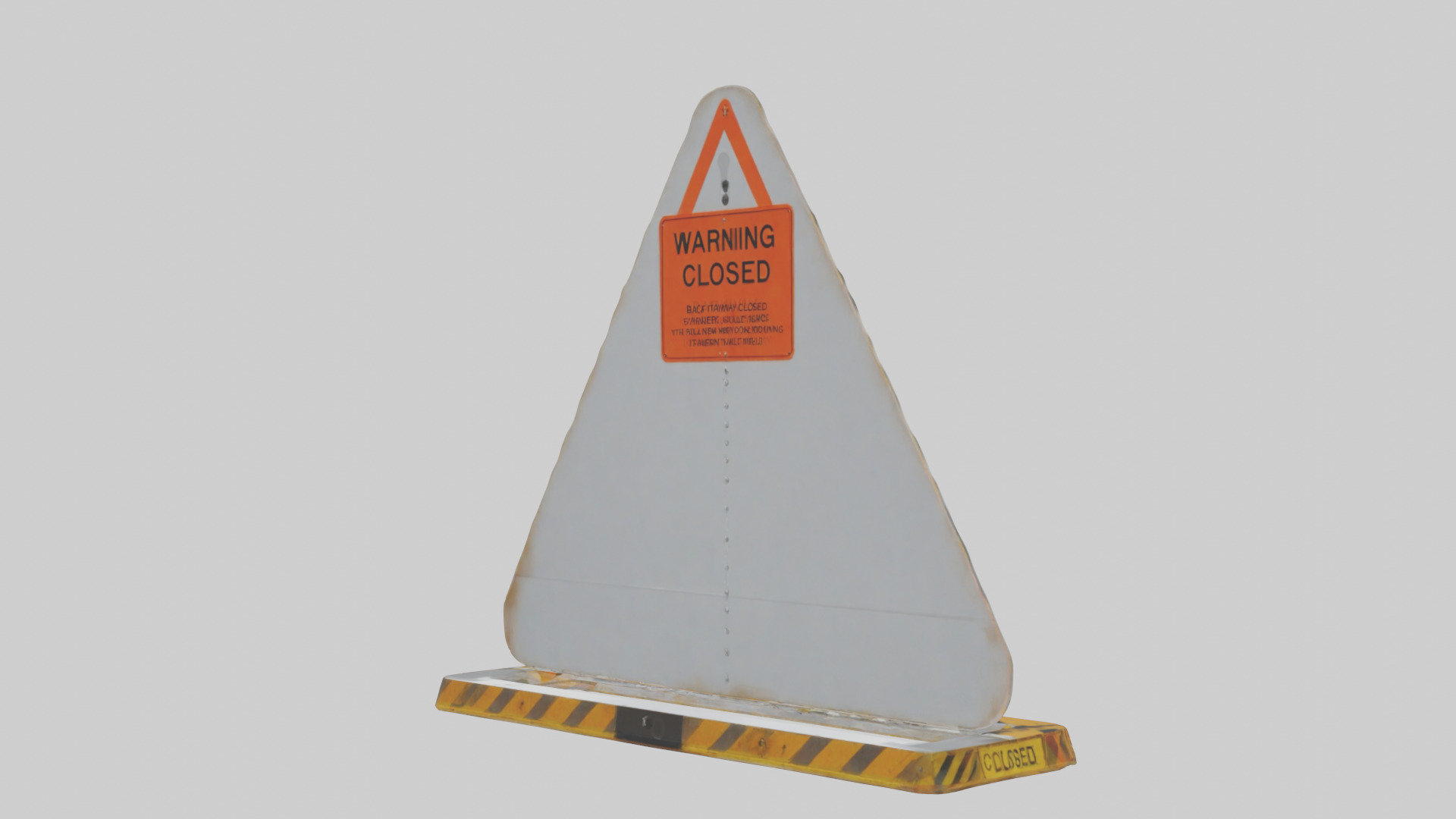 Pathway Closed Warning Sign model Low-poly 3D model_2