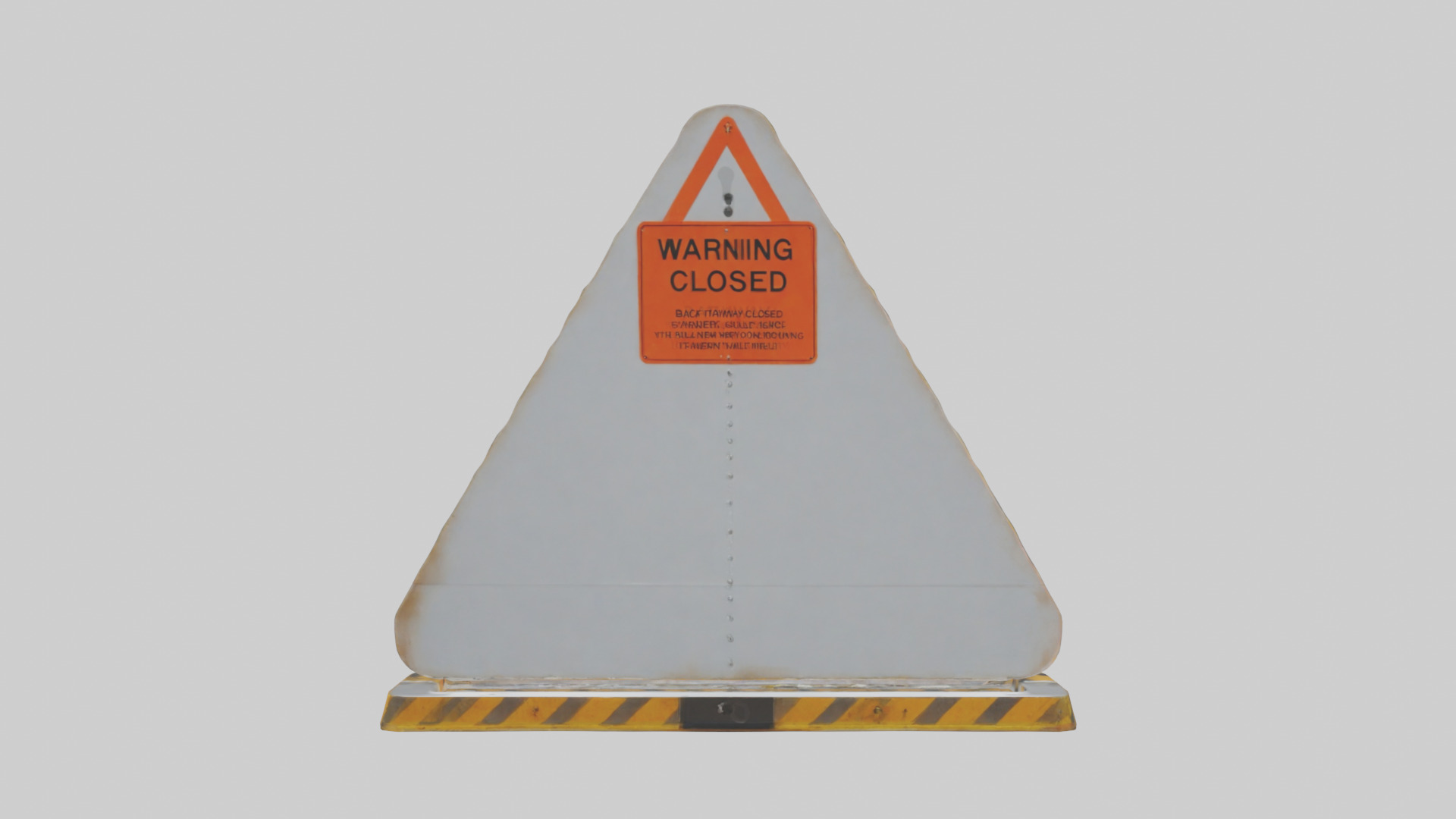 Pathway Closed Warning Sign model Low-poly 3D model_0