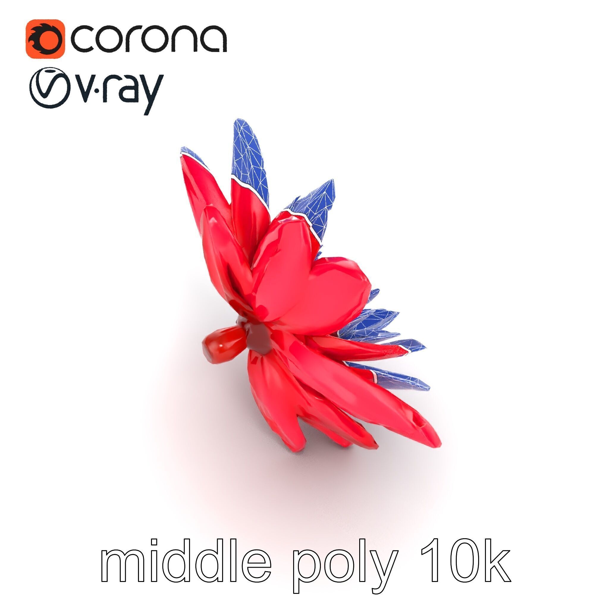 Red Water Lily Nymphaea Model Pack Low-poly 3D model_16