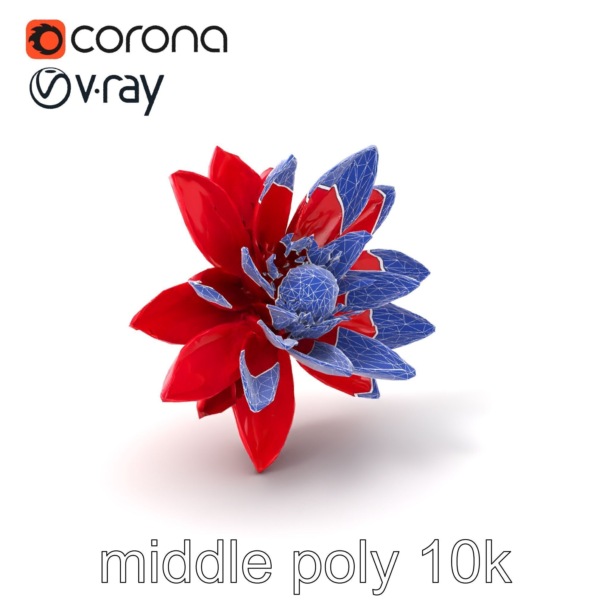 Red Water Lily Nymphaea Model Pack Low-poly 3D model_5