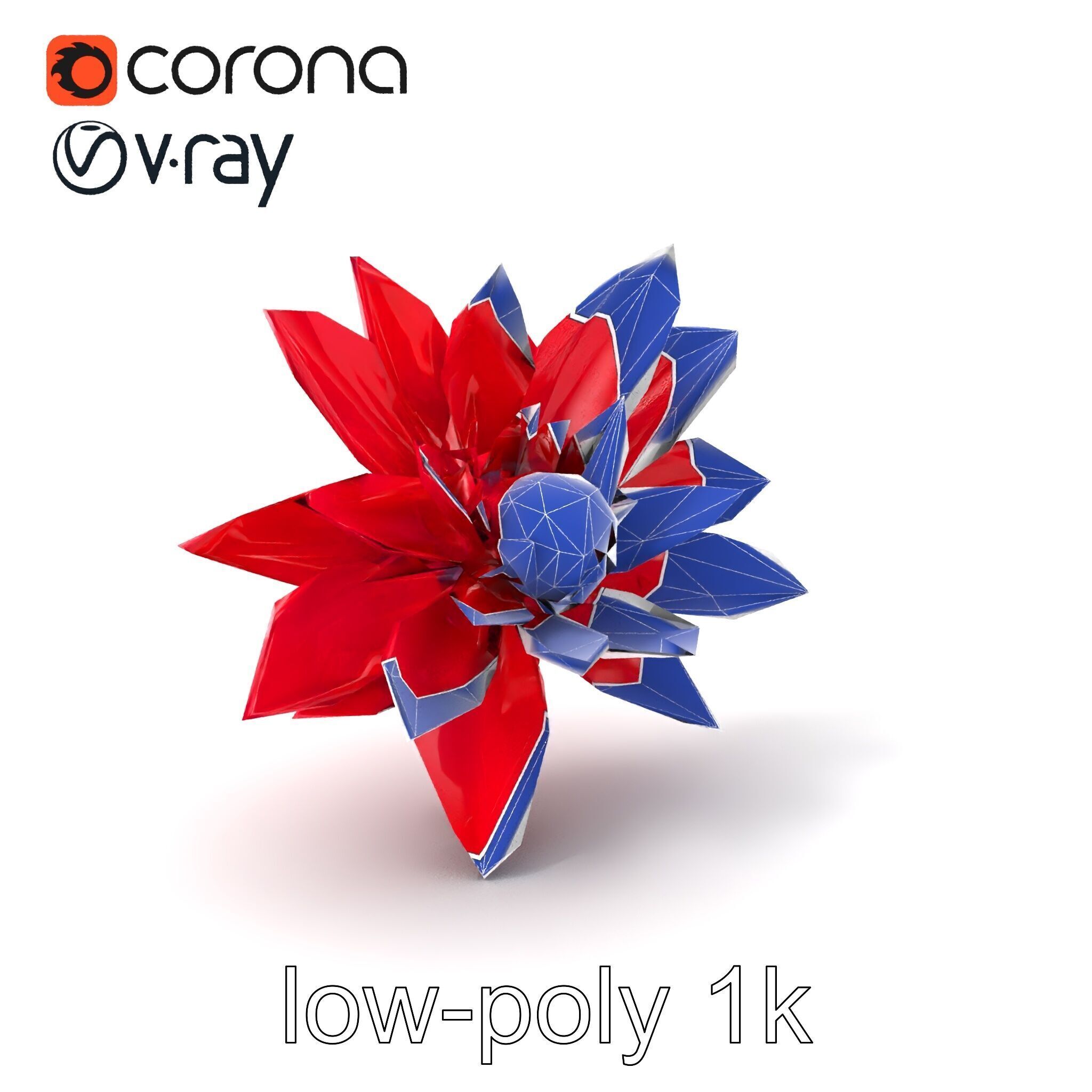 Red Water Lily Nymphaea Model Pack Low-poly 3D model_6