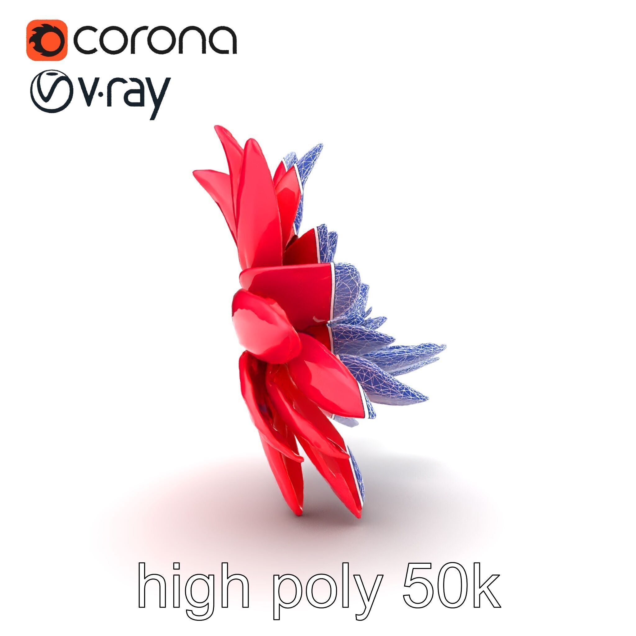 Red Water Lily Nymphaea Model Pack Low-poly 3D model_26