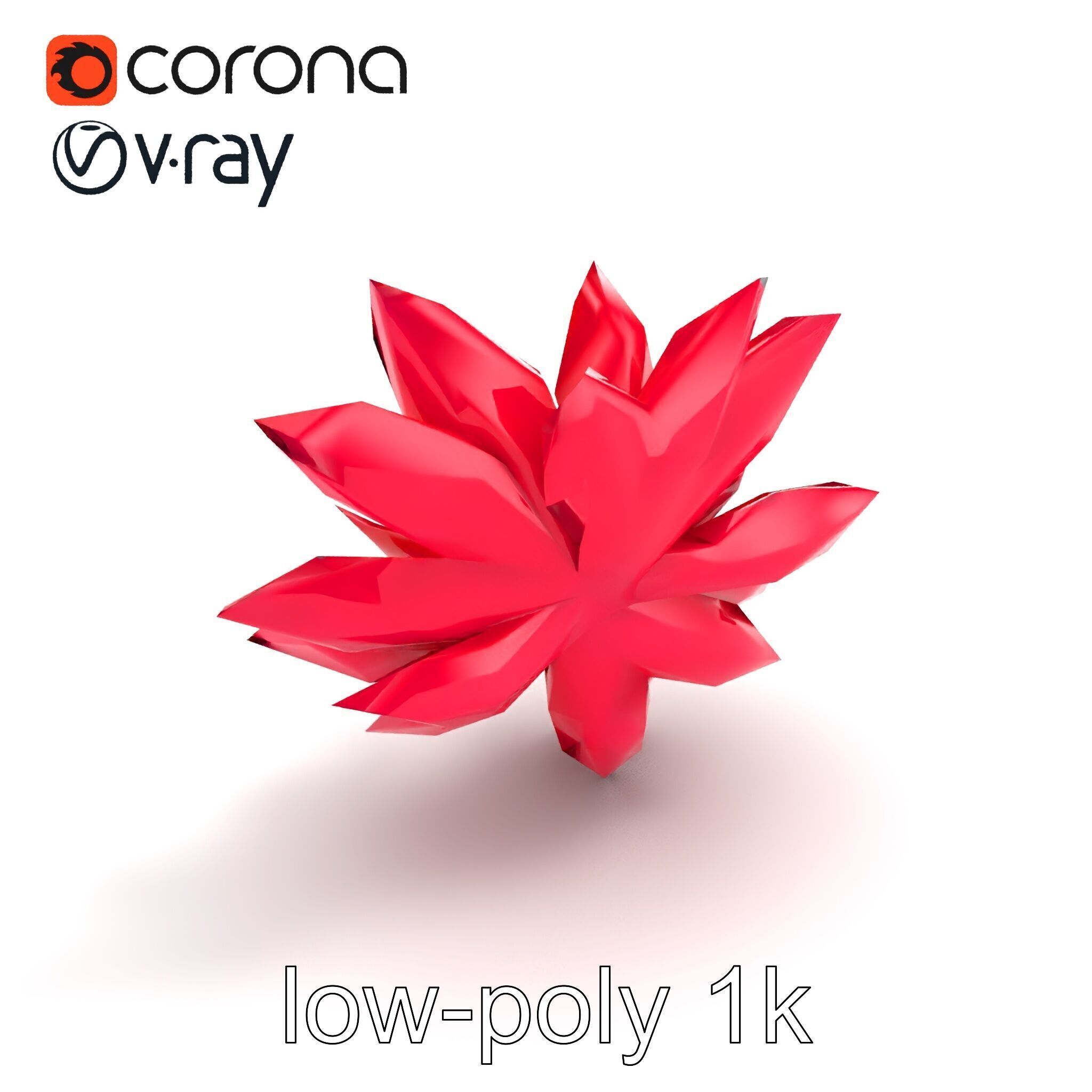 Red Water Lily Nymphaea Model Pack Low-poly 3D model_8