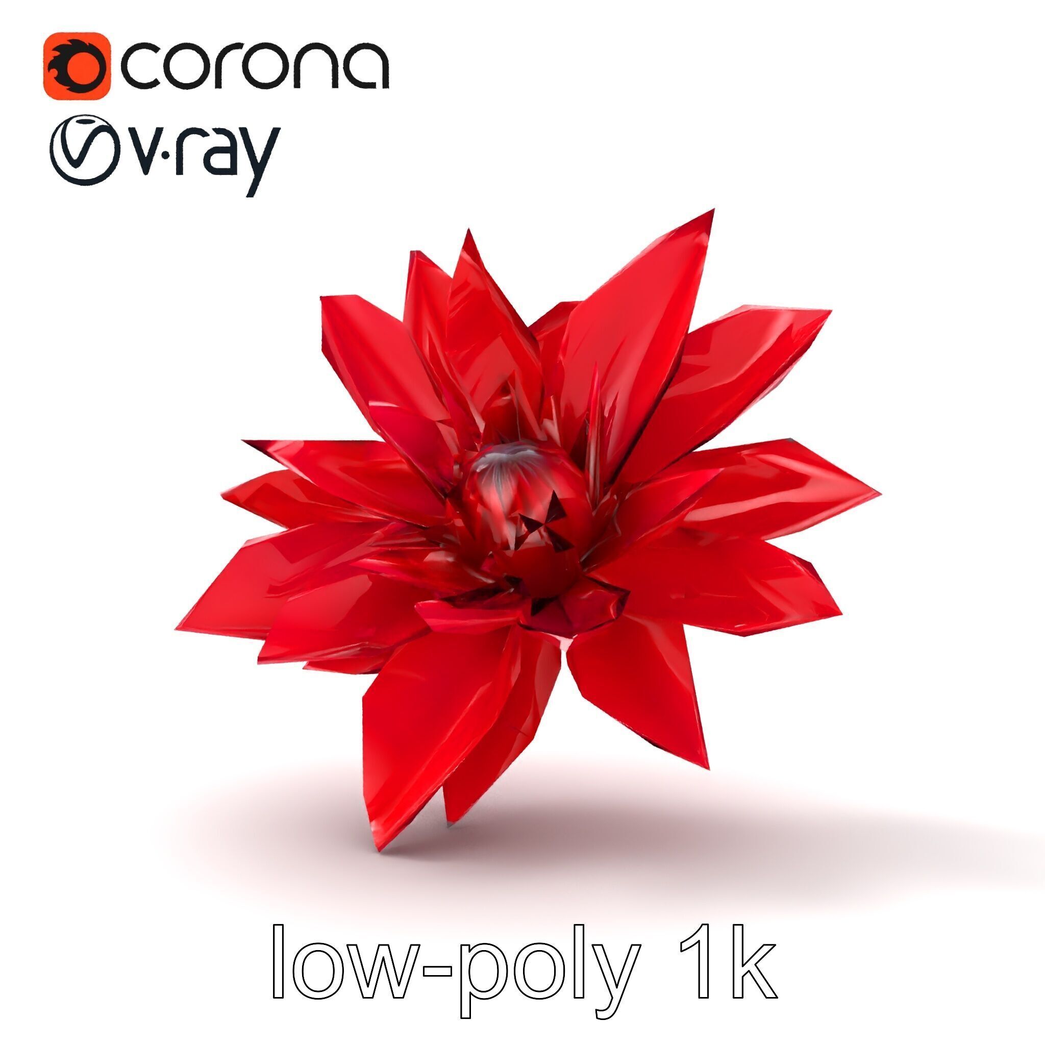 Red Water Lily Nymphaea Model Pack Low-poly 3D model_28