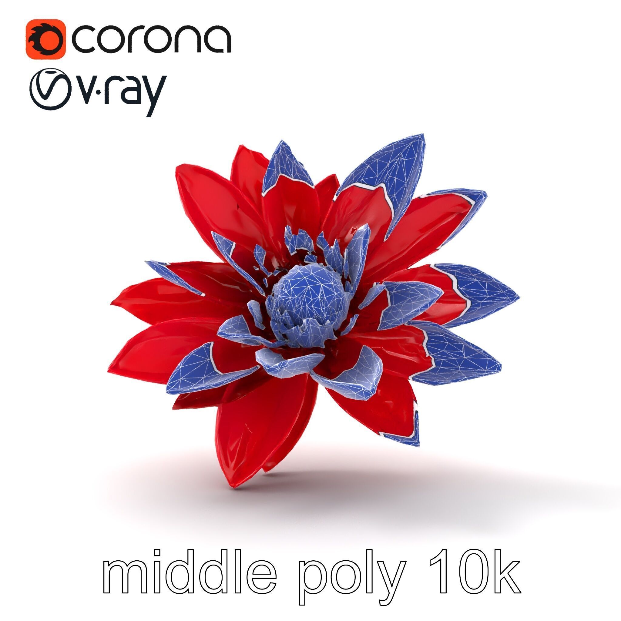 Red Water Lily Nymphaea Model Pack Low-poly 3D model_21