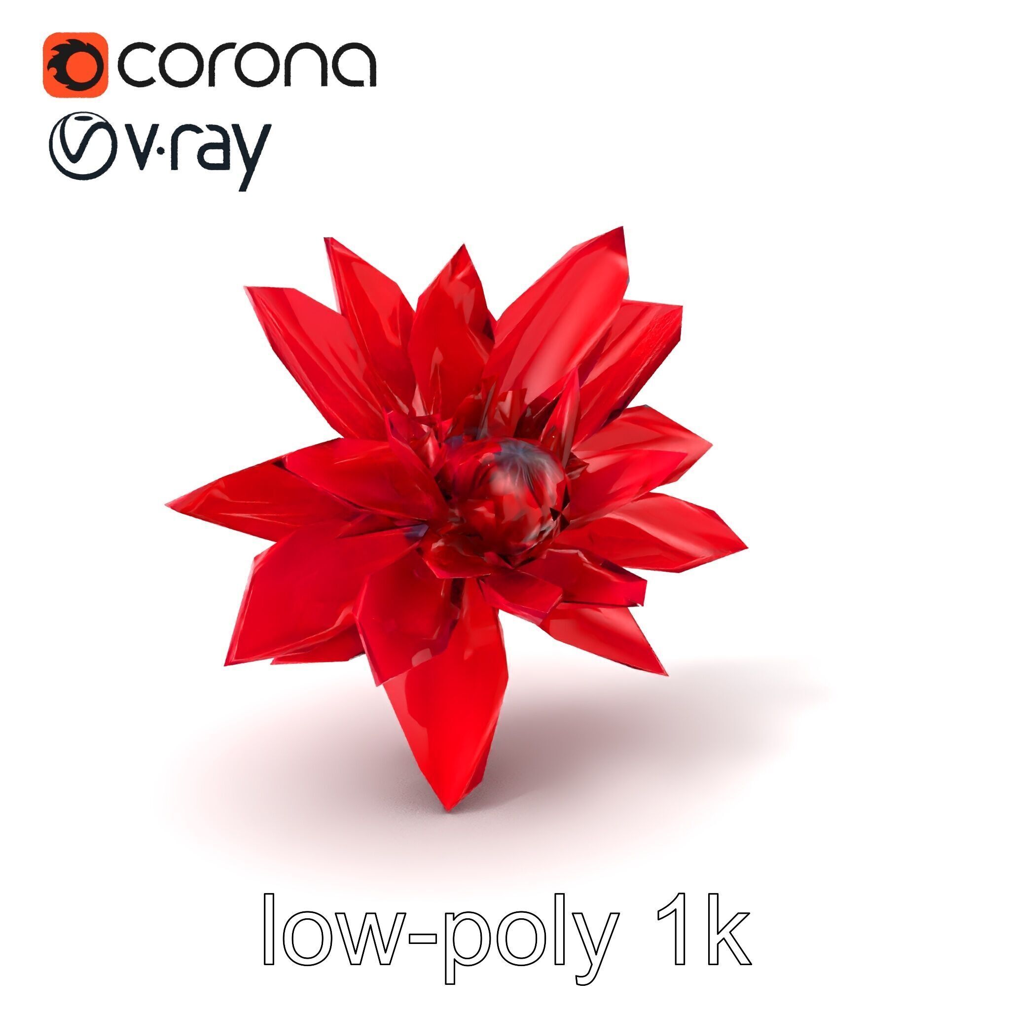 Red Water Lily Nymphaea Model Pack Low-poly 3D model_4