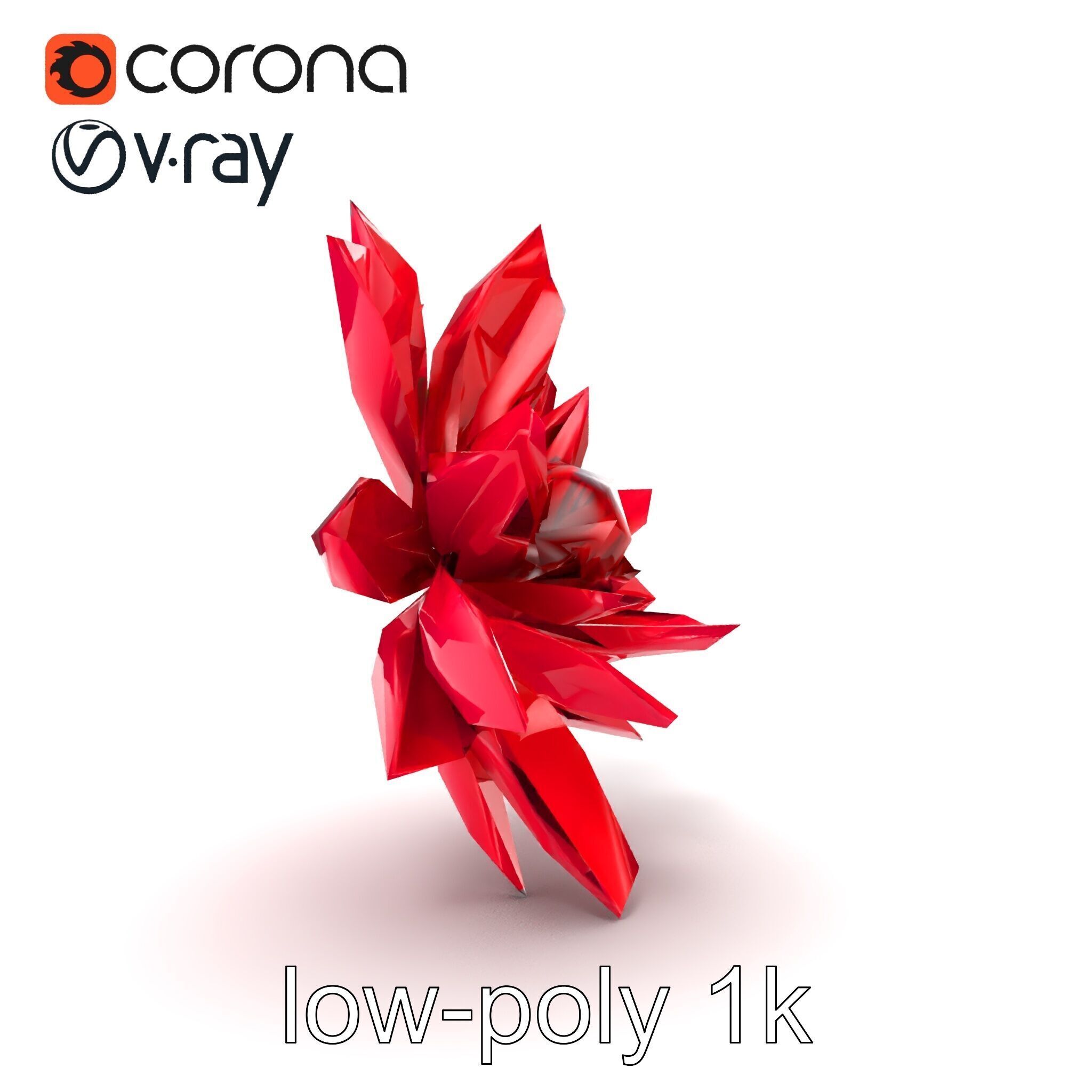 Red Water Lily Nymphaea Model Pack Low-poly 3D model_15
