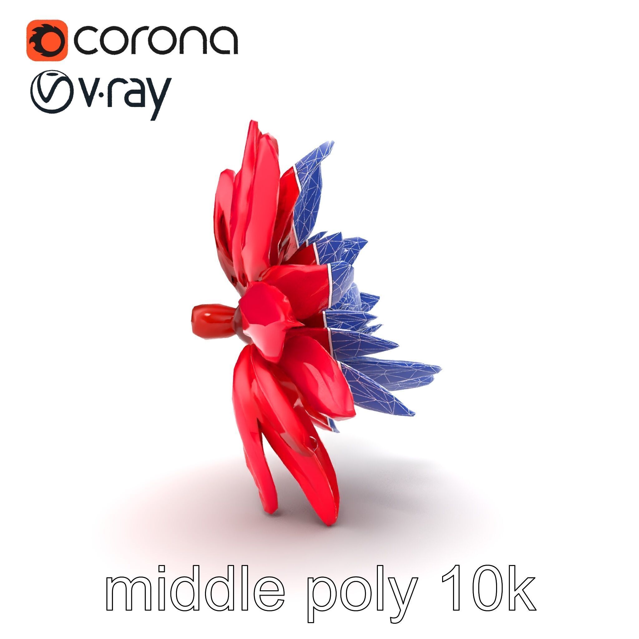 Red Water Lily Nymphaea Model Pack Low-poly 3D model_14