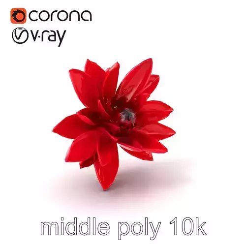Red Water Lily Nymphaea Model Pack
