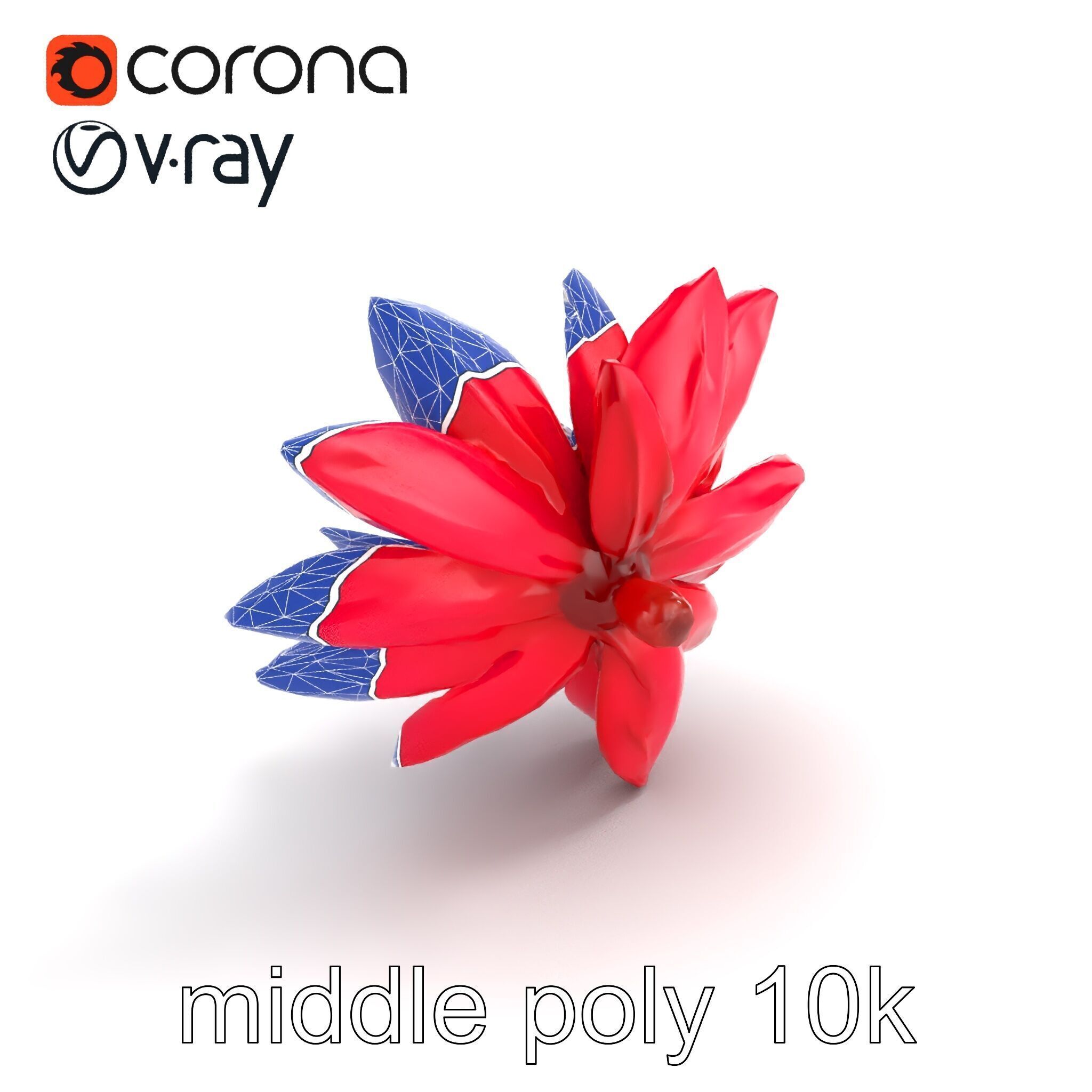 Red Water Lily Nymphaea Model Pack Low-poly 3D model_23