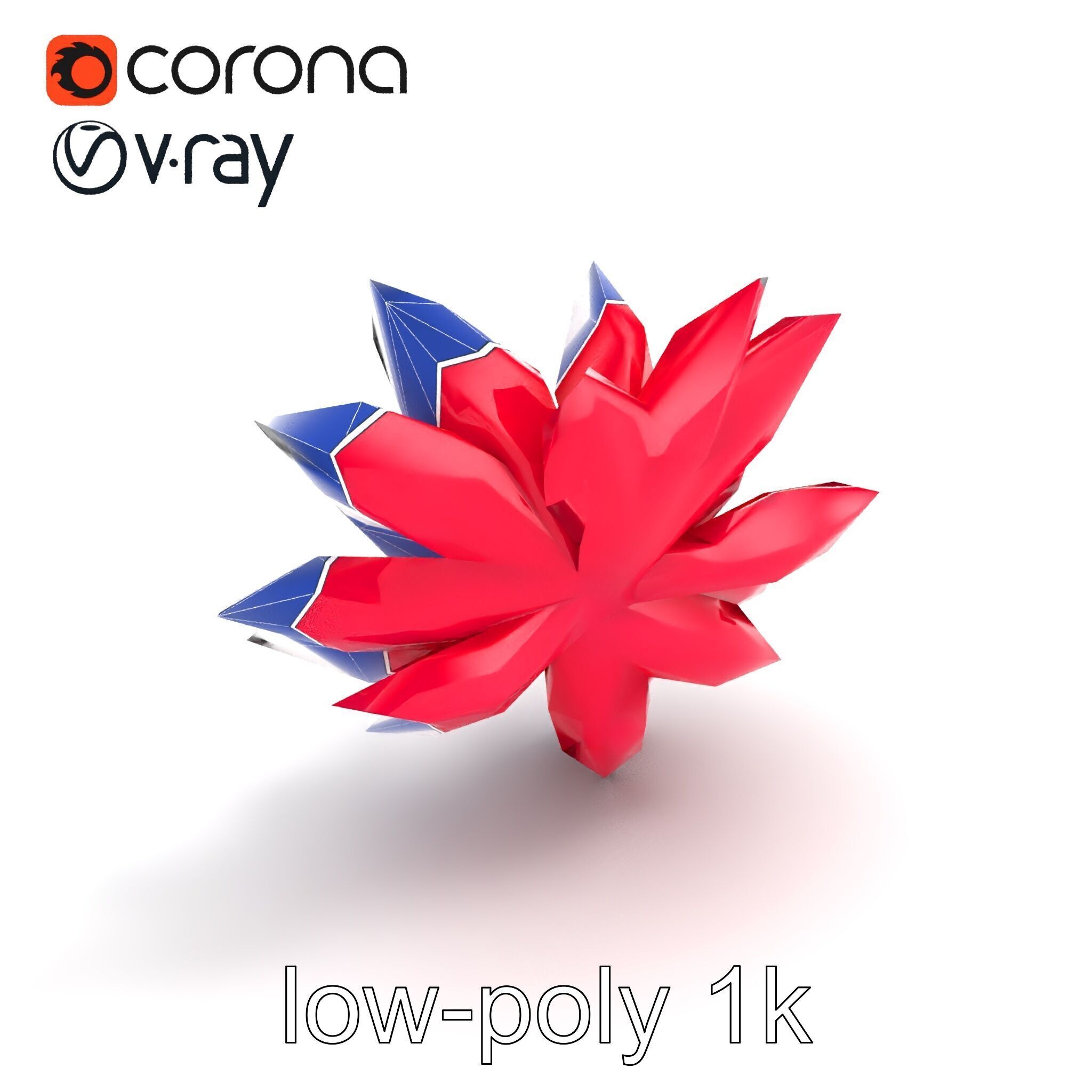 Red Water Lily Nymphaea Model Pack Low-poly 3D model_10
