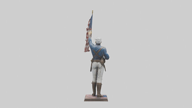 Patriot Hero statue model Low-poly 3D model
