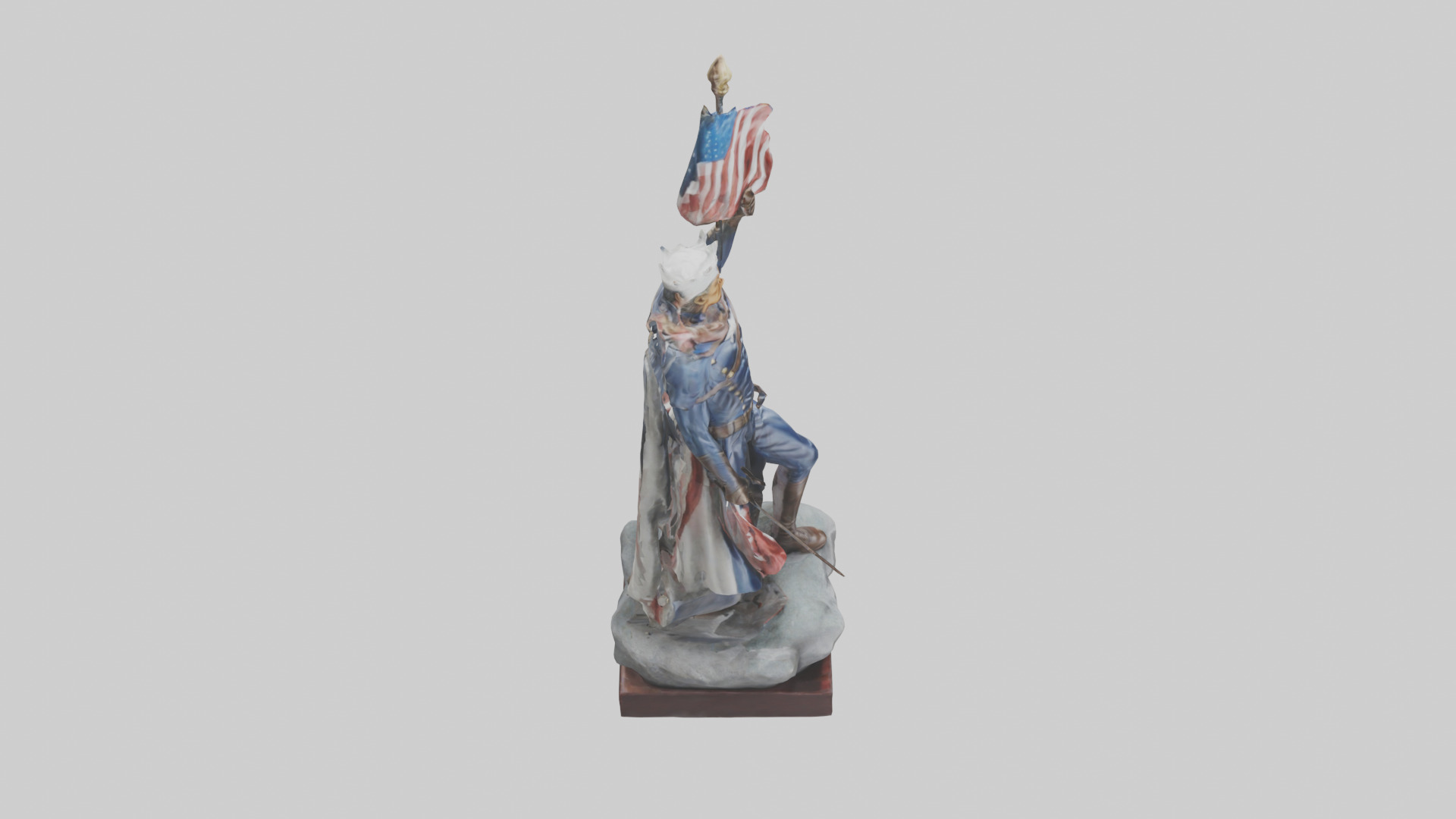 Patriot Hero Statue model 2 Low-poly 3D model_18