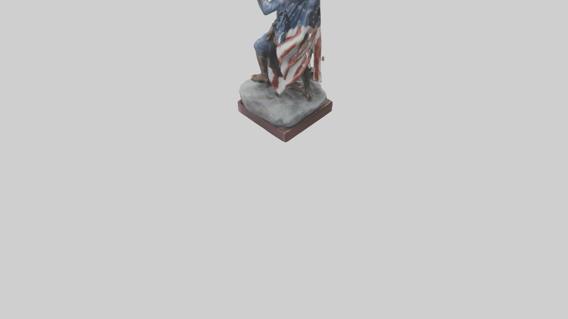 Patriot Hero Statue model 2 Low-poly 3D model_3