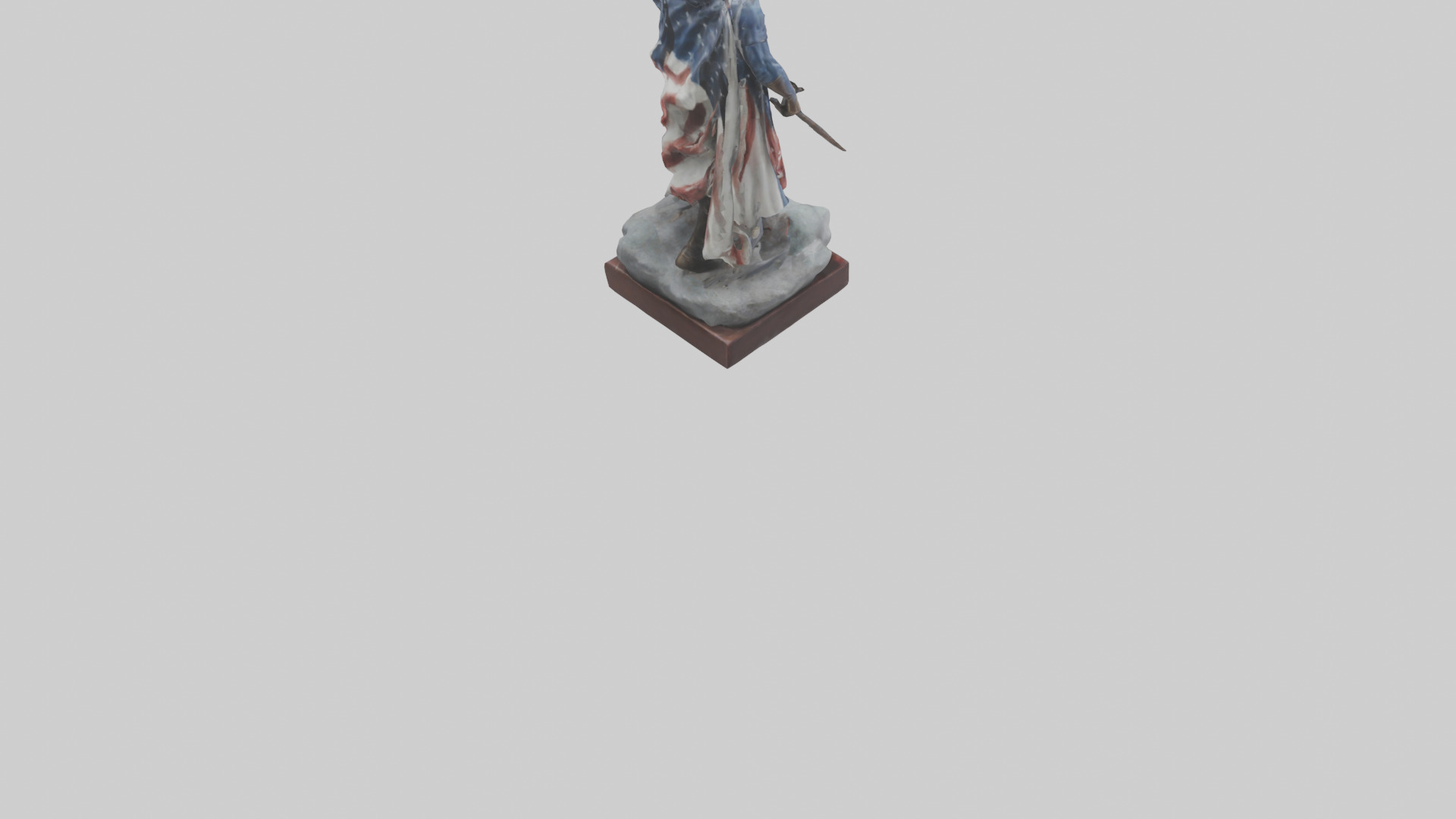 Patriot Hero Statue model 2 Low-poly 3D model_4