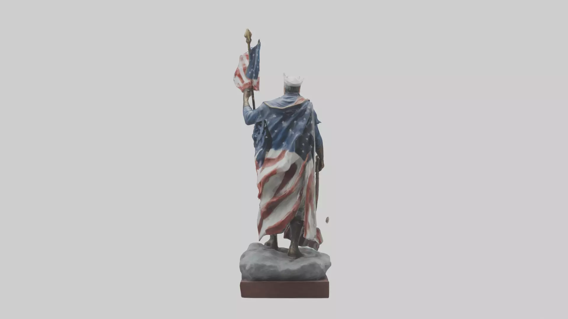 Patriot Hero Statue model 2 Low-poly 3D model_0