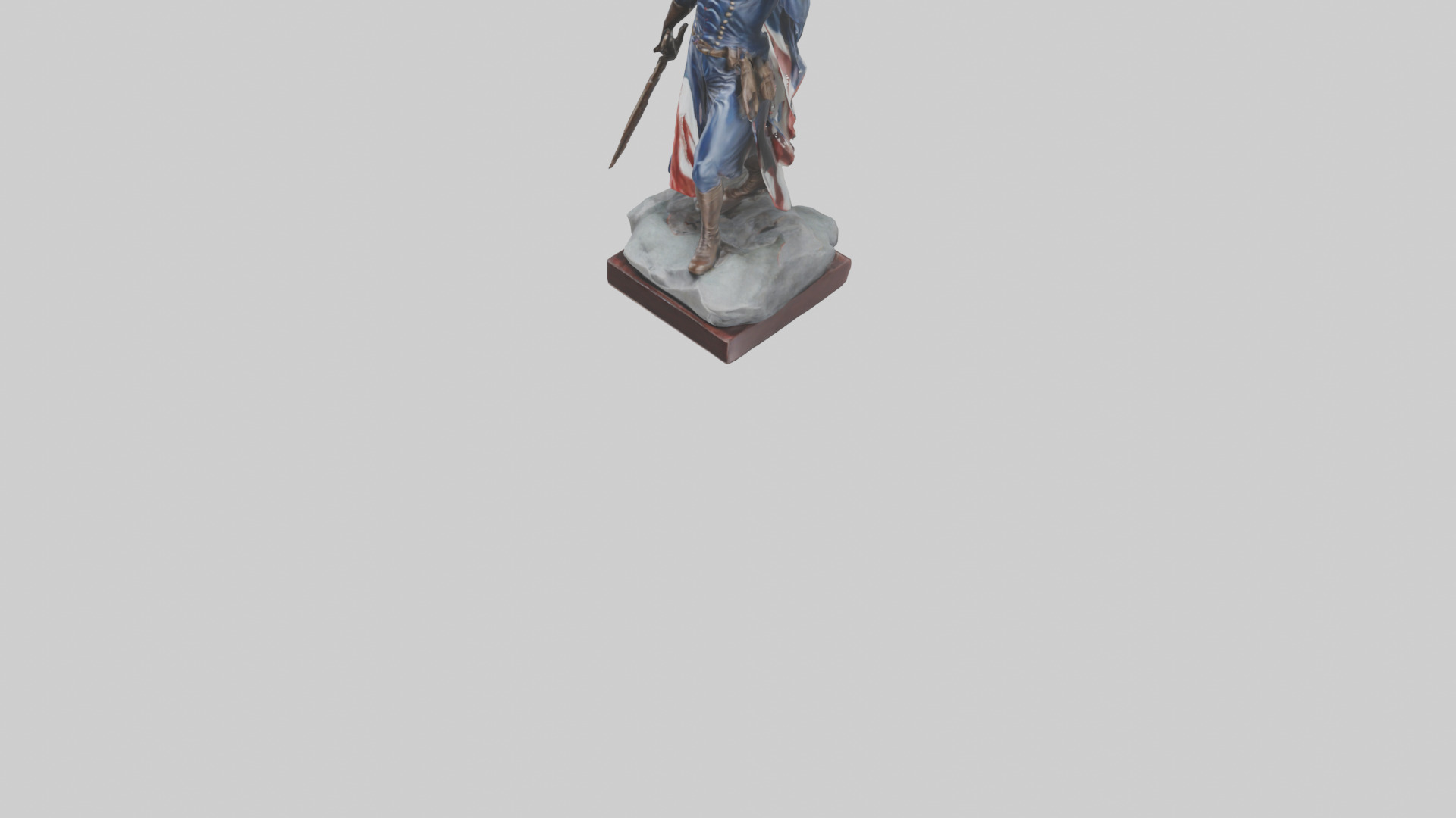 Patriot Hero Statue model 2 Low-poly 3D model_5