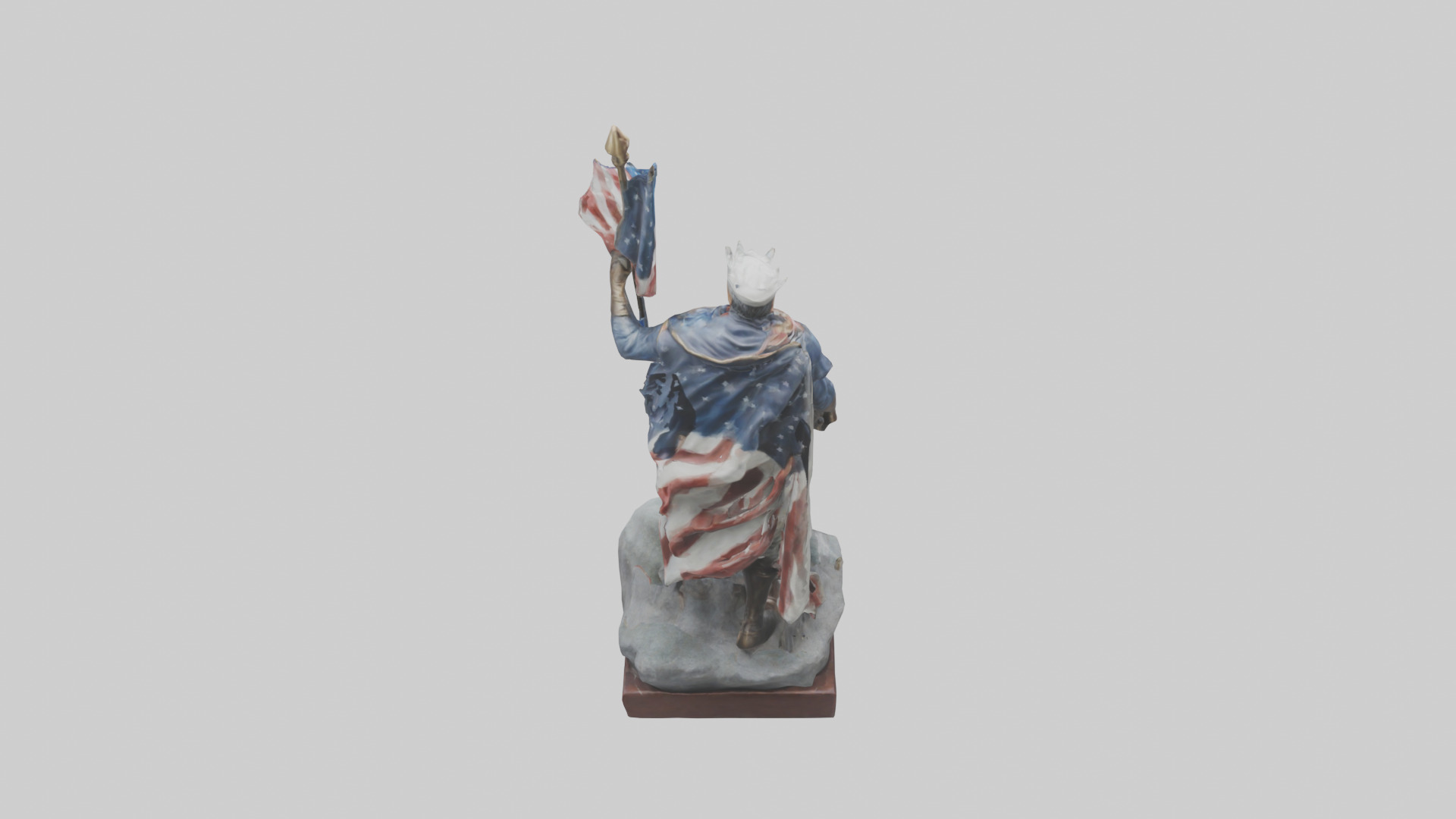 Patriot Hero Statue model 2 Low-poly 3D model_15