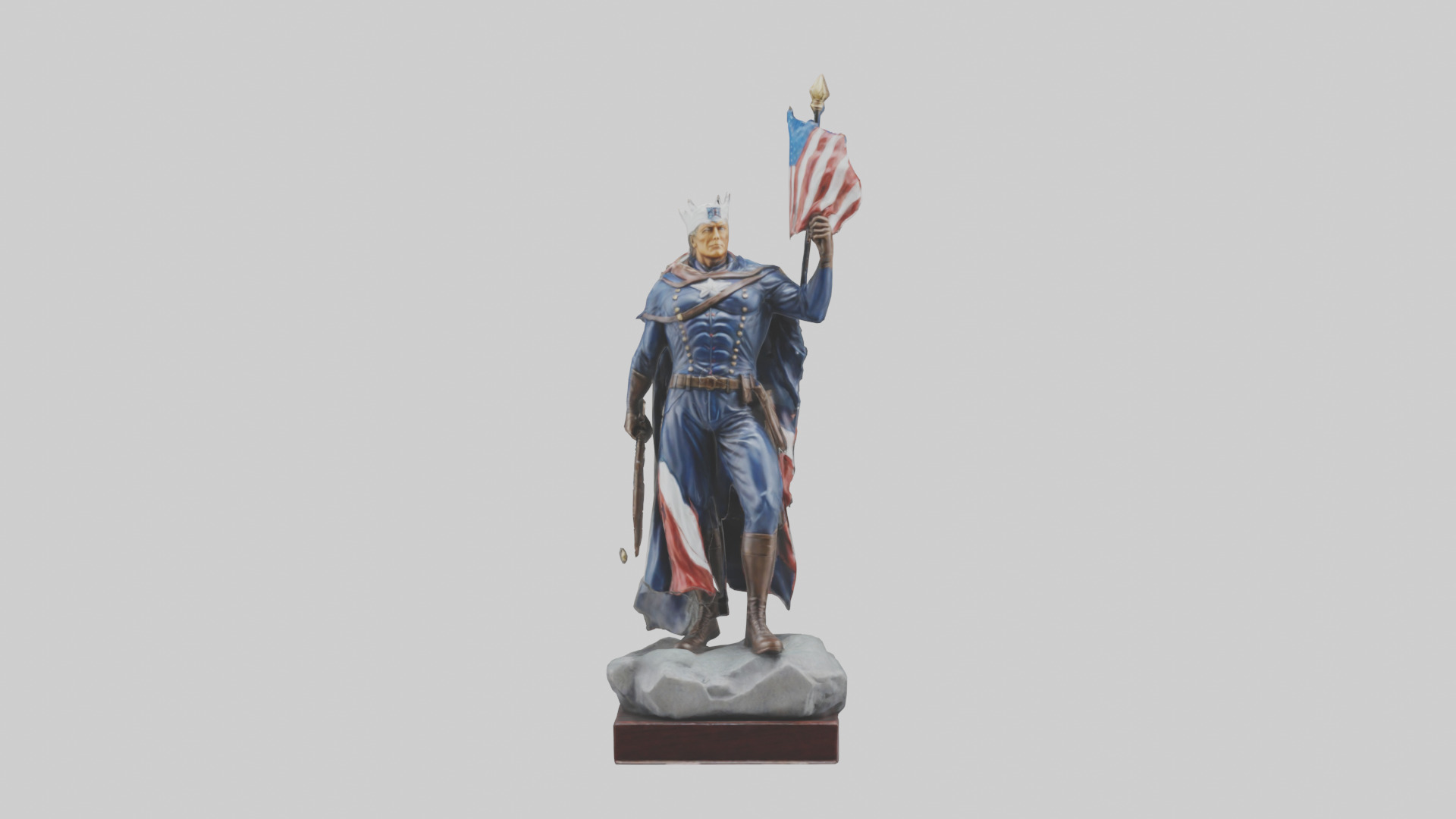 Patriot Hero Statue model 2 Low-poly 3D model_9