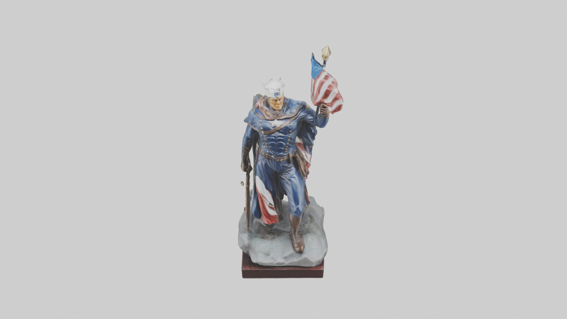 Patriot Hero Statue model 2 Low-poly 3D model_16