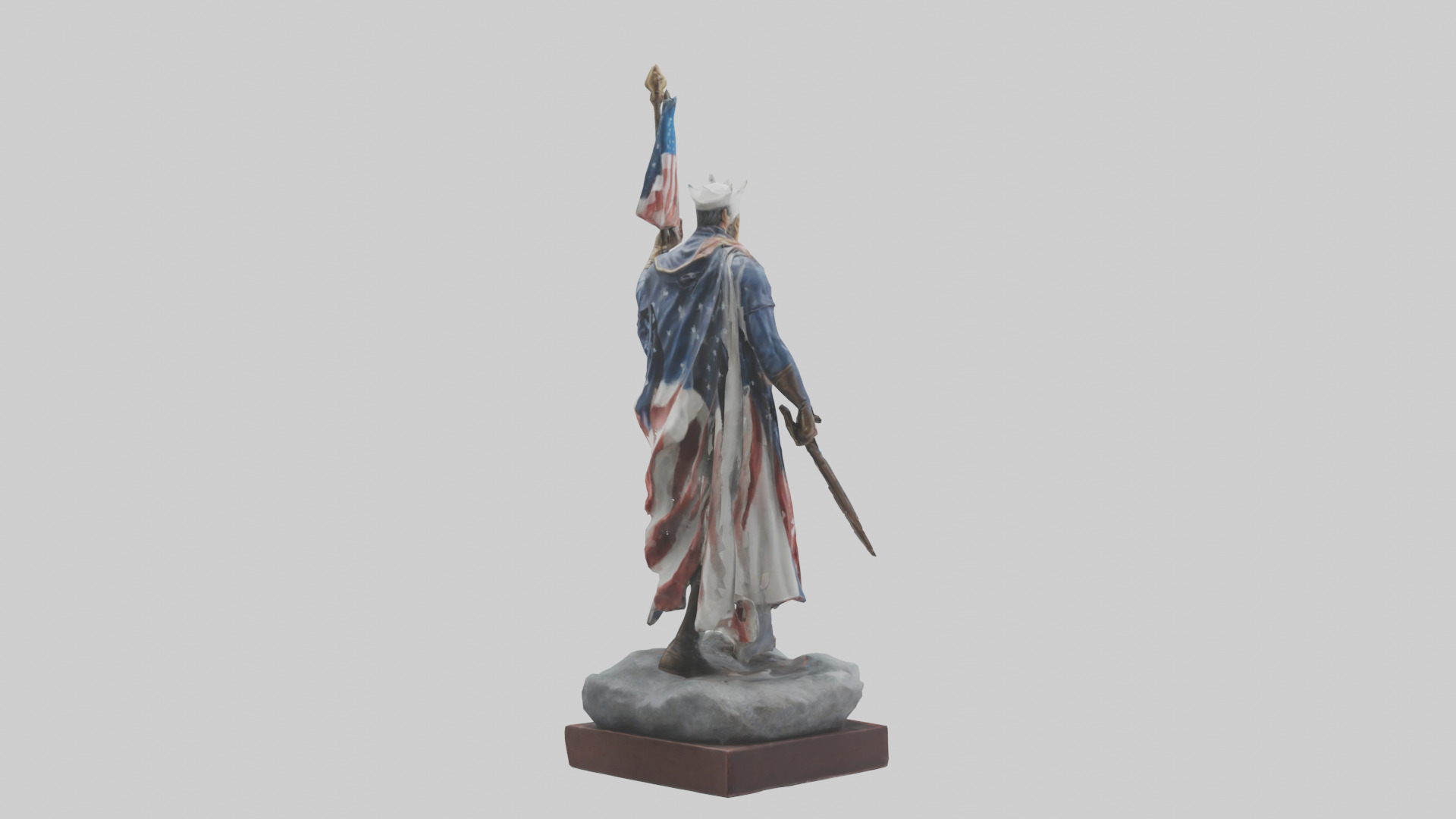 Patriot Hero Statue model 2 Low-poly 3D model_2
