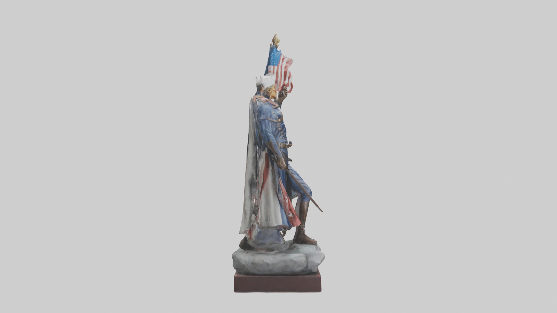 Patriot Hero Statue model 2 Low-poly 3D model_13