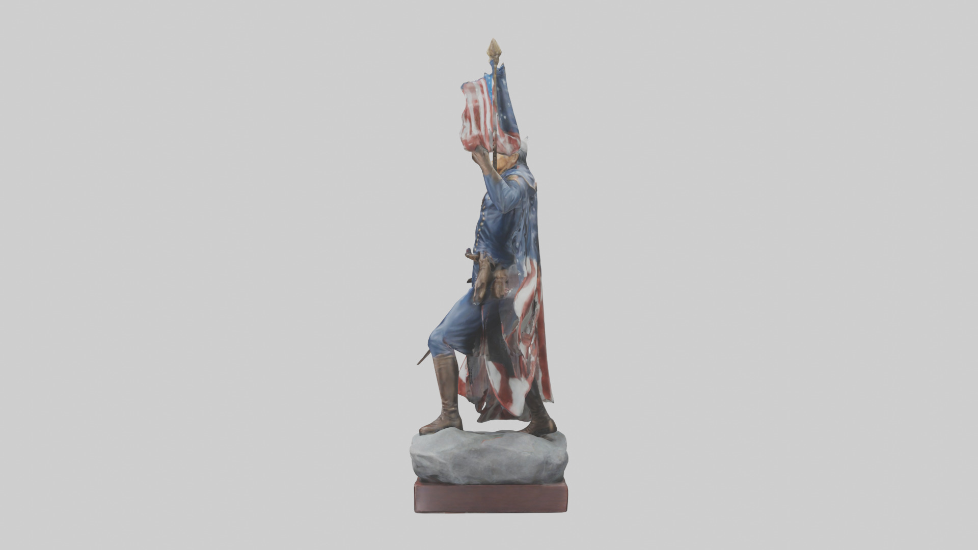 Patriot Hero Statue model 2 Low-poly 3D model_12