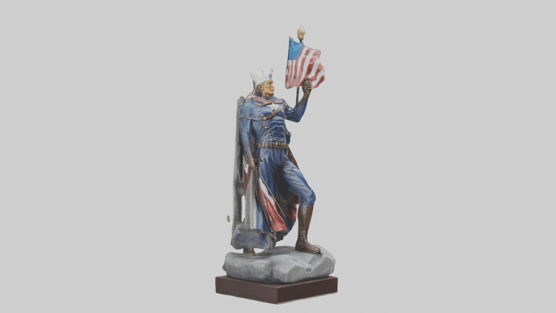 Patriot Hero Statue model 2 Low-poly 3D model_7